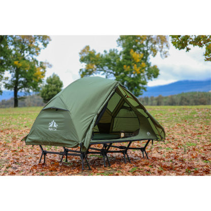 Night Cat 2-Person Cot Tent: Waterproof Vestibule Portable Tent Cot Combo for Outdoor Camping 87x51x40in 	51.1'' Width