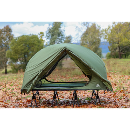 Night Cat 2-Person Cot Tent: Waterproof Vestibule Portable Tent Cot Combo for Outdoor Camping 87x51x40in 	51.1'' Width