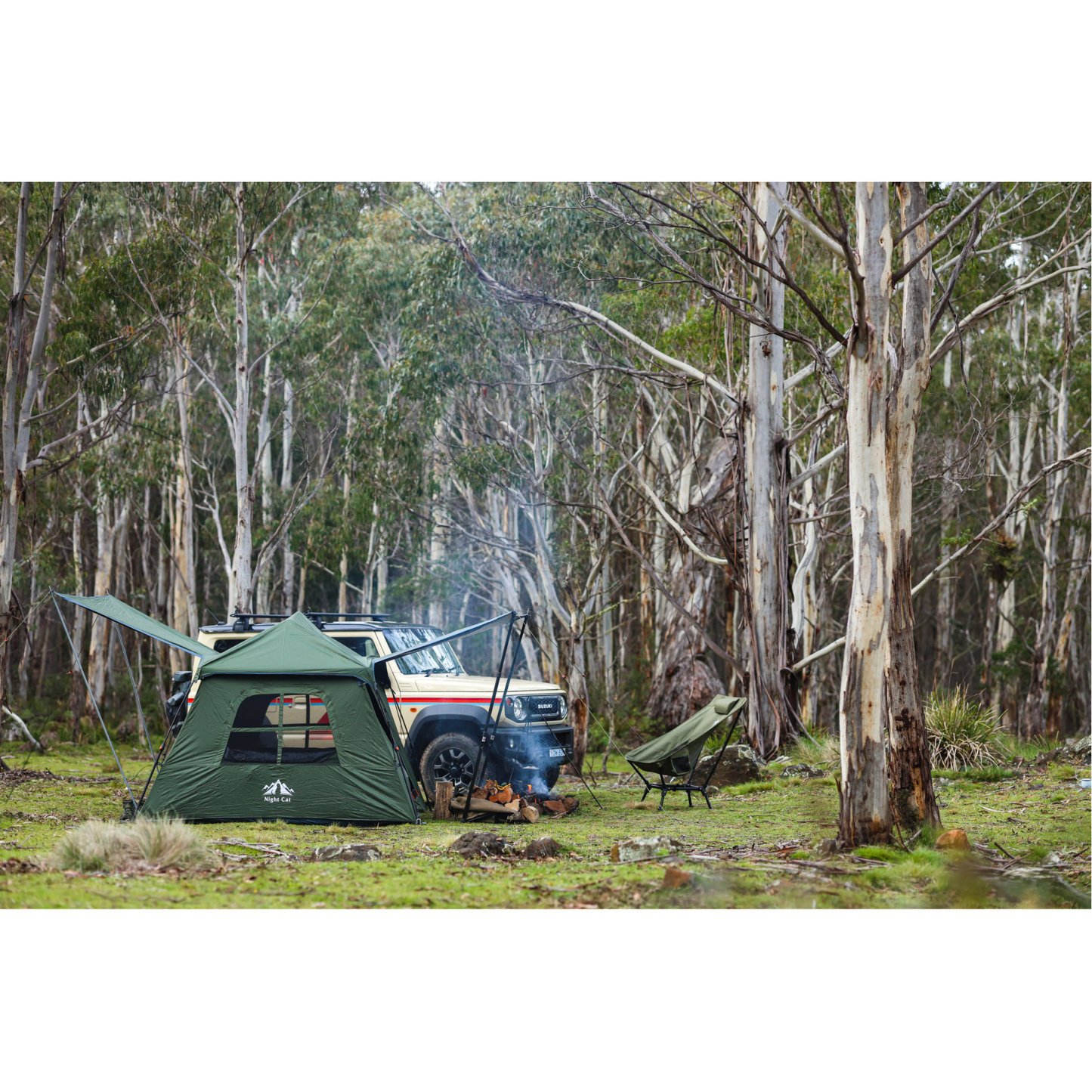 Night Cat Blackout Cabin Tent: 4 Person Pop Up Camping Tent with Vestibule & Rainfly Waterproof Instant Easy Setup Family Tent
