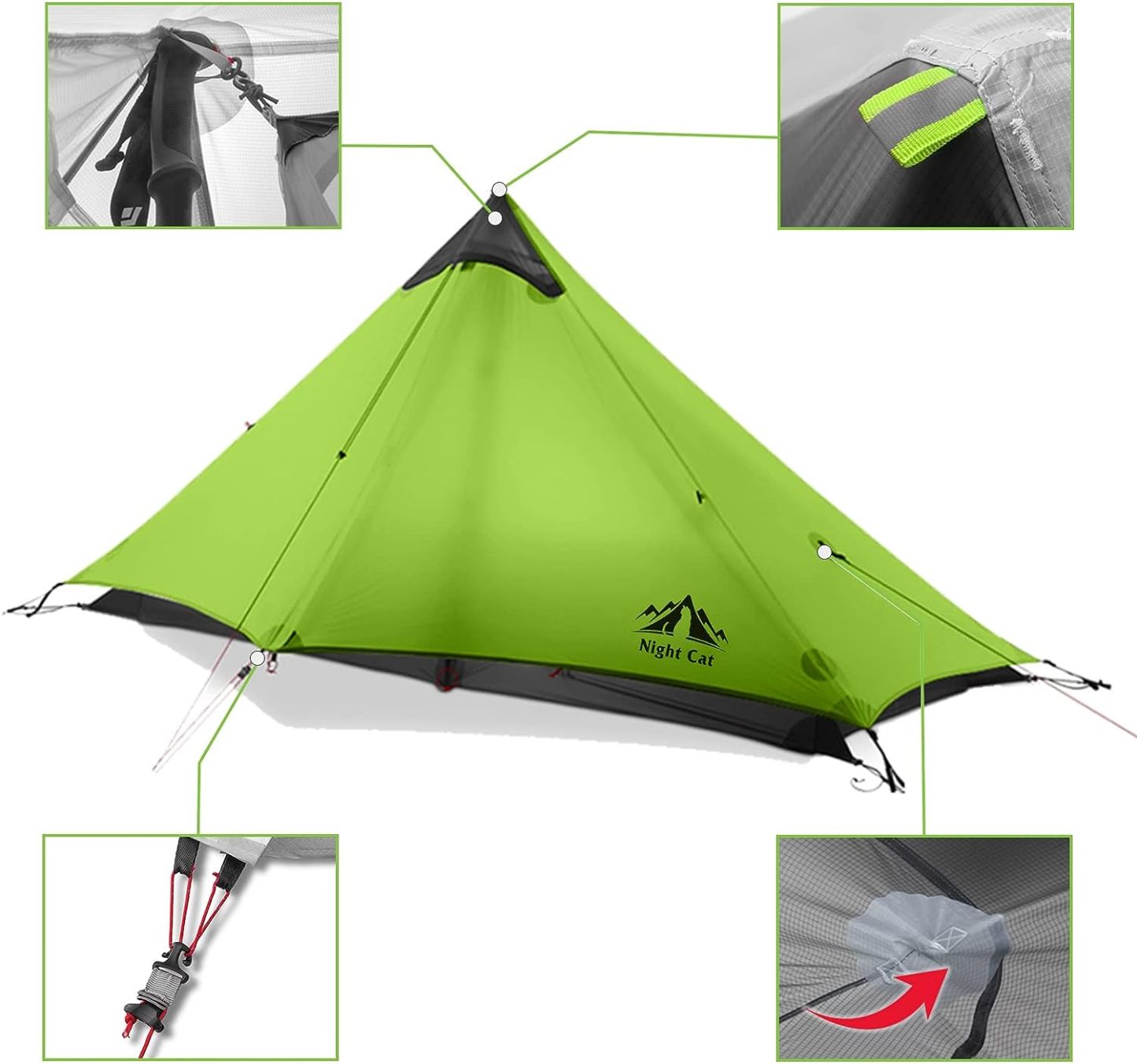 Night Cat Ultralight Tent 1 Person for Professional Backpacker Hiker