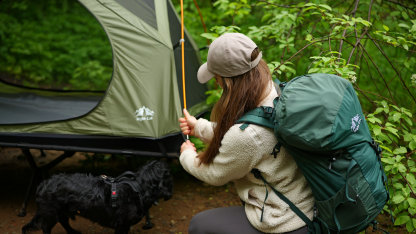 Night Cat 2-Person Cot Tent: Waterproof Vestibule Portable Tent Cot Combo for Outdoor Camping 87x51x40in 	51.1'' Width