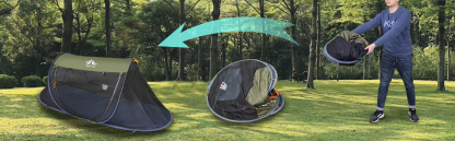 Night Cat Pop-up Mosquito Tent: 1 Person Camping Tent with Bug Screen Net Adults Kids Fits with Camping Cot (Exclueded)