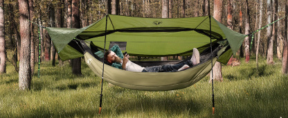 Night Cat Camping Hammock Tent: Lightweight Portable 4 in 1 Hammock with Rain Tarp and Mosquito Net for Hiking Jungle Outdoor