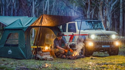 Night Cat Blackout Cabin Tent: 4 Person Pop Up Camping Tent with Vestibule & Rainfly Waterproof Instant Easy Setup Family Tent