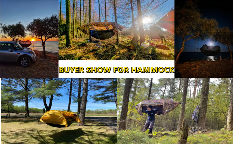 Night Cat Bottom Waterproof Model Camping Hammock Tent with Mosquito Net and Rain Fly for 1 Person 440LBS