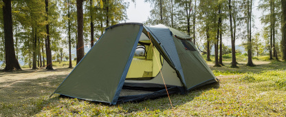 Night Cat Cabin Tent with Vestibule: 3 Persons Pop Up Camping Tent Double Layers Easy Quick Setup Waterproof