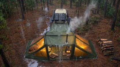 Night Cat 8-Person Inflatable Tent: Waterproof Spacious Blow-up Tent with Easy Set Up Pump for Family Winter Camping and Outdoor Events