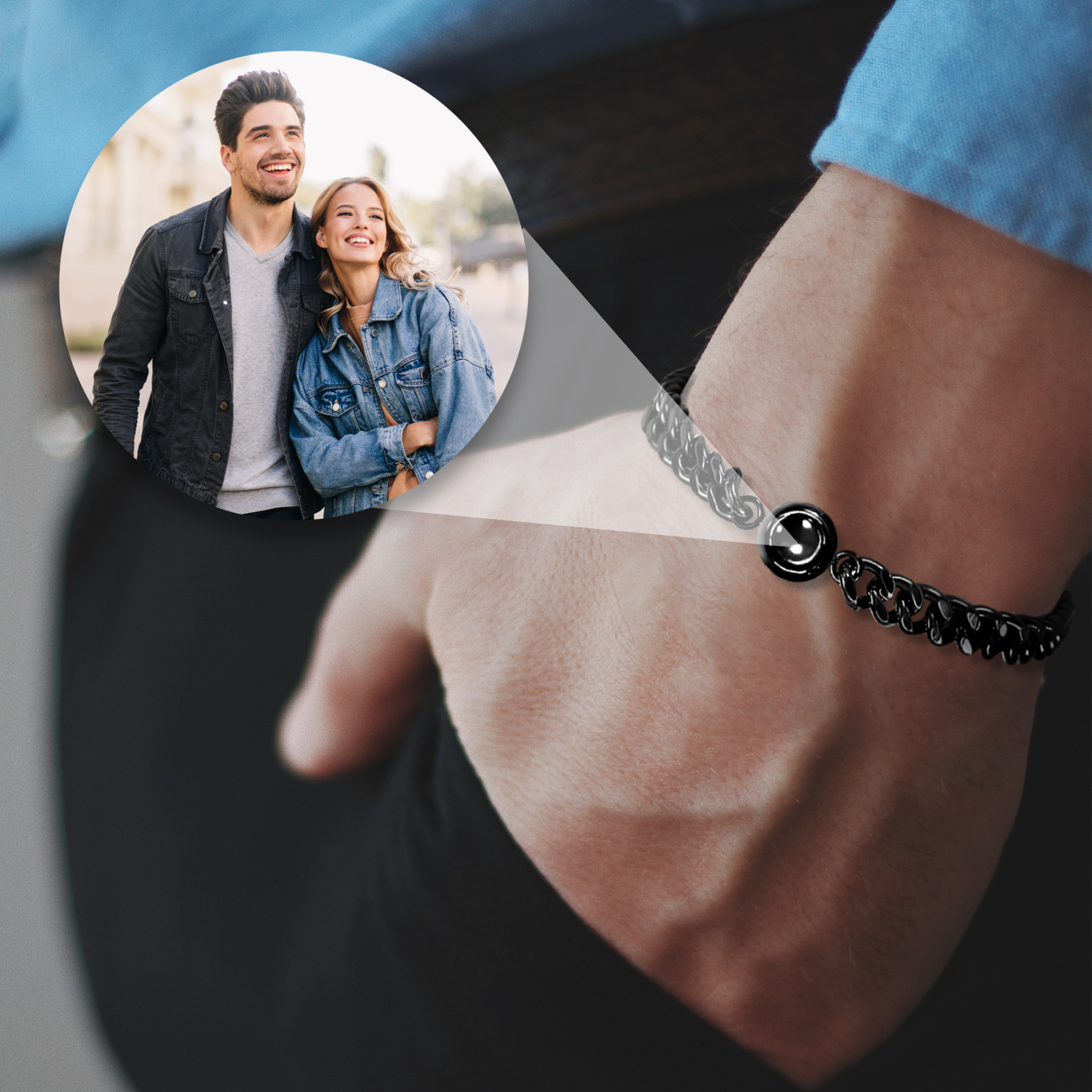 Custom Photo Projection Bracelet-Cuban Bracelet