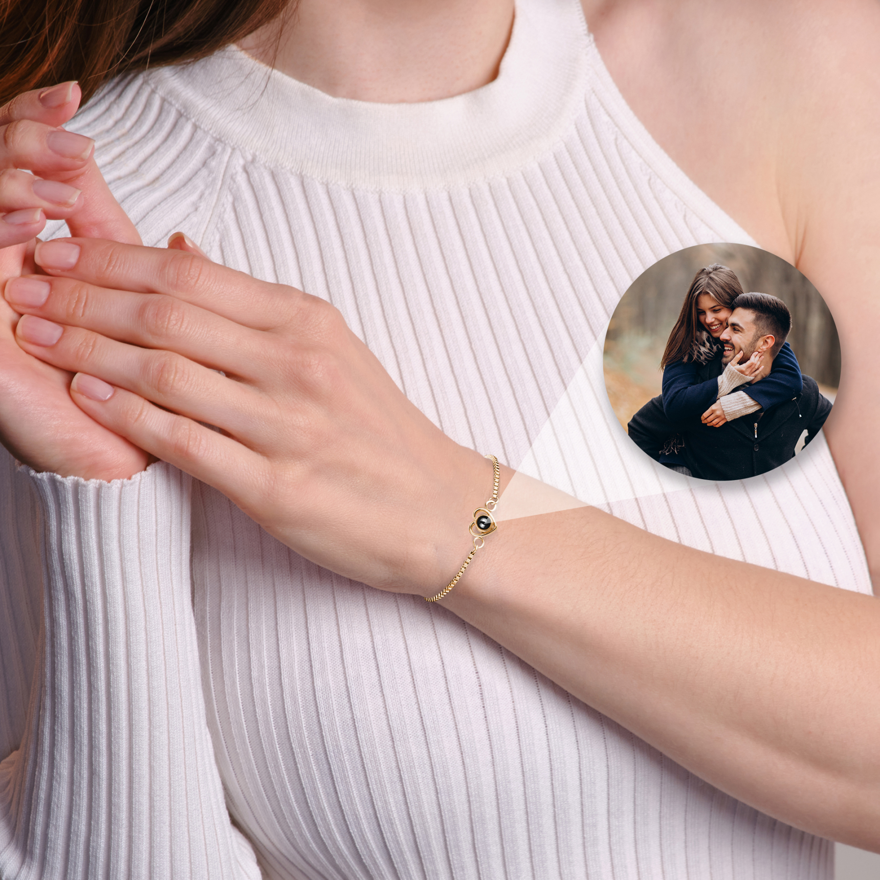 Custom Photo Projection Bracelet-Titanium Bracelet