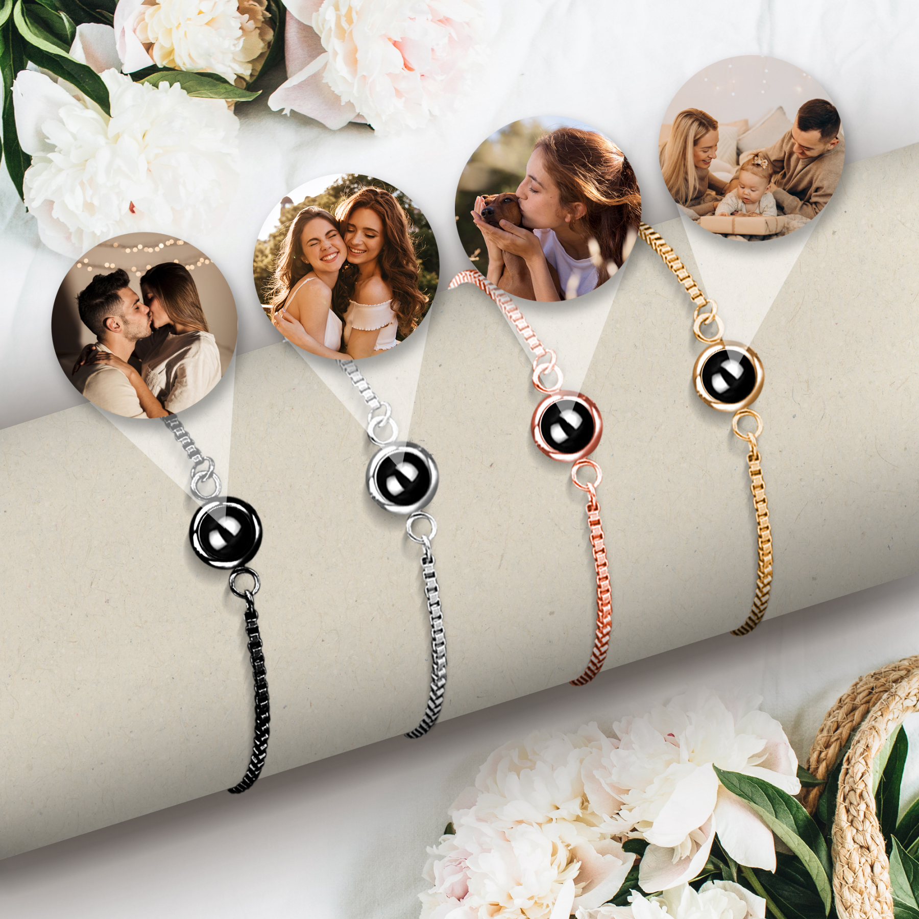 Custom Photo Projection Bracelet-Titanium Bracelet