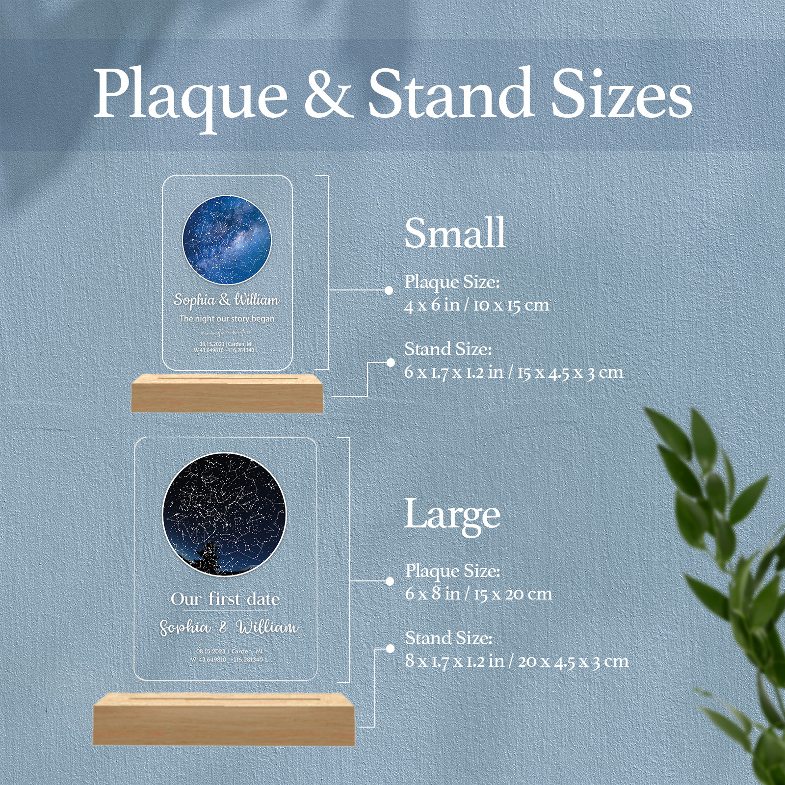 Custom star map by date night light