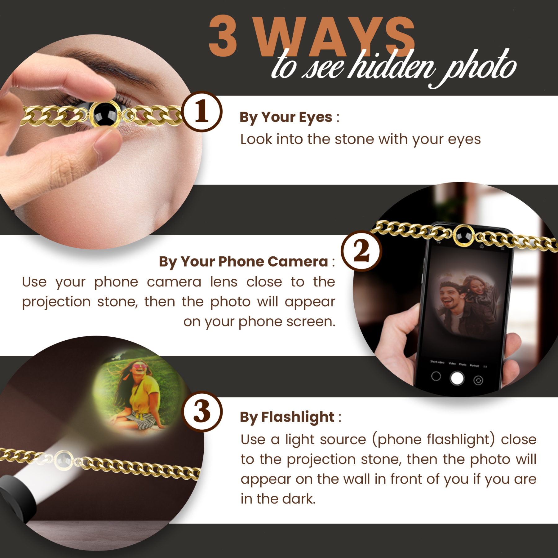 Custom Photo Projection Bracelet-Cuban Bracelet