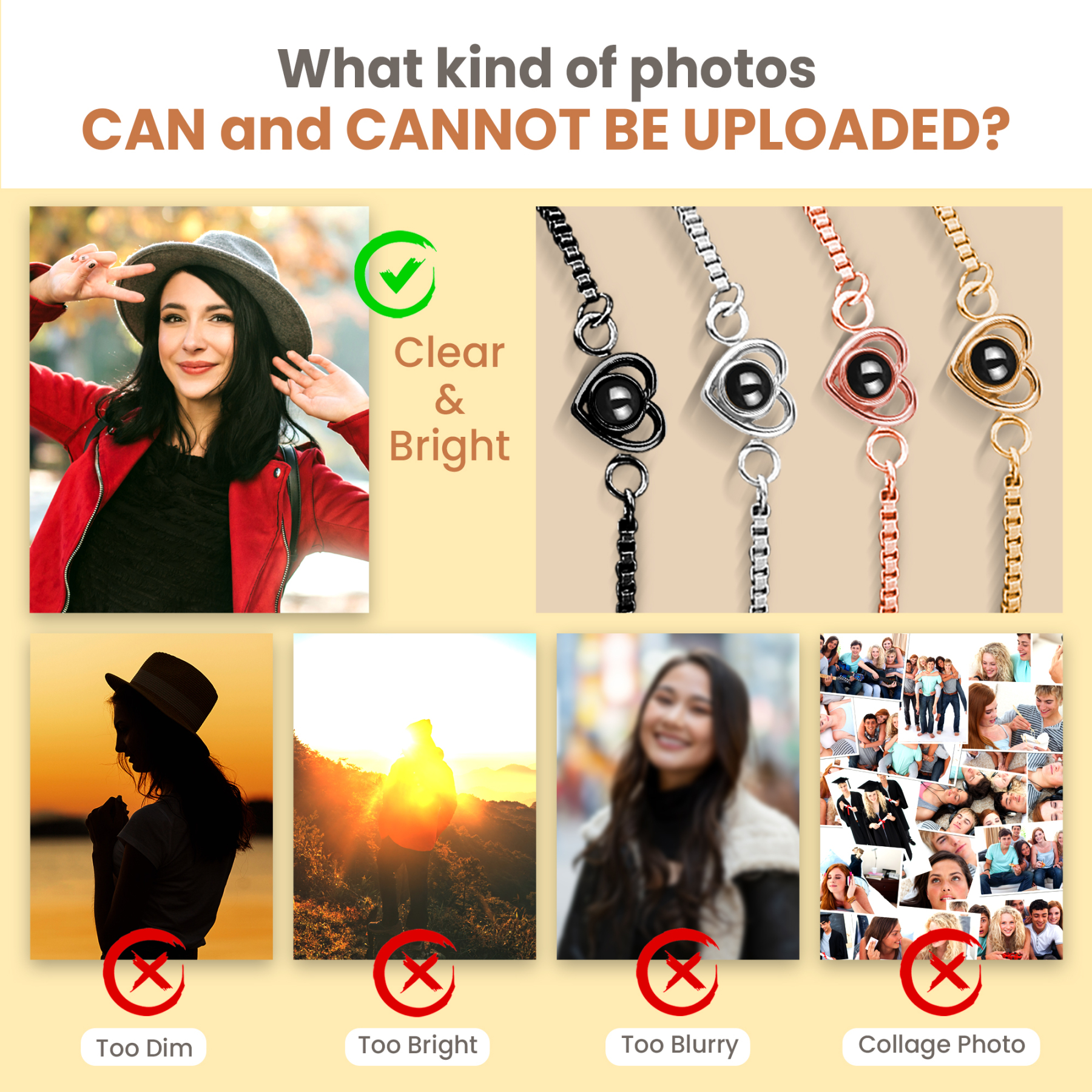 Custom Photo Projection Bracelet-Titanium Bracelet