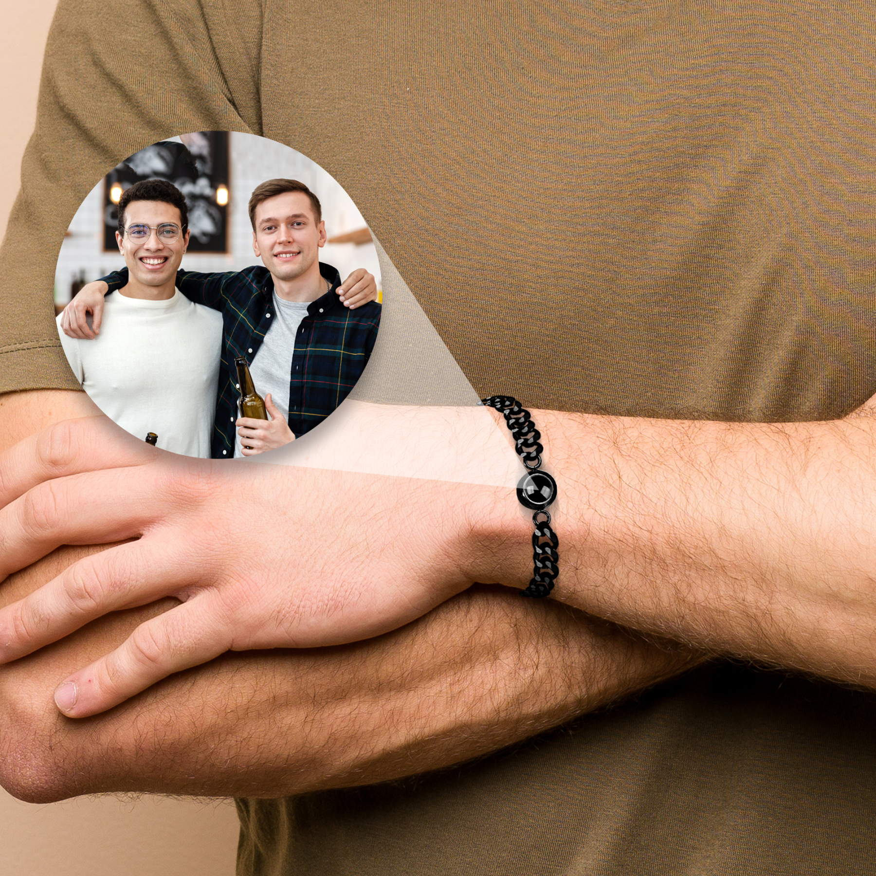 Custom Photo Projection Bracelet-Cuban Bracelet