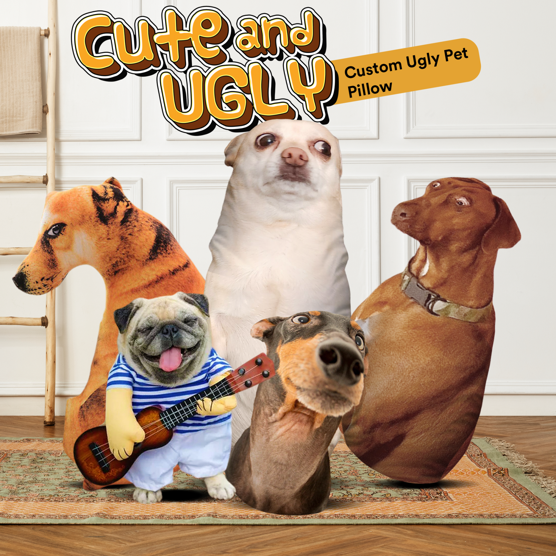 Custom Ugly Pet Pillow from Photo - Funny Dog Pillow Cat Pillow with Picture