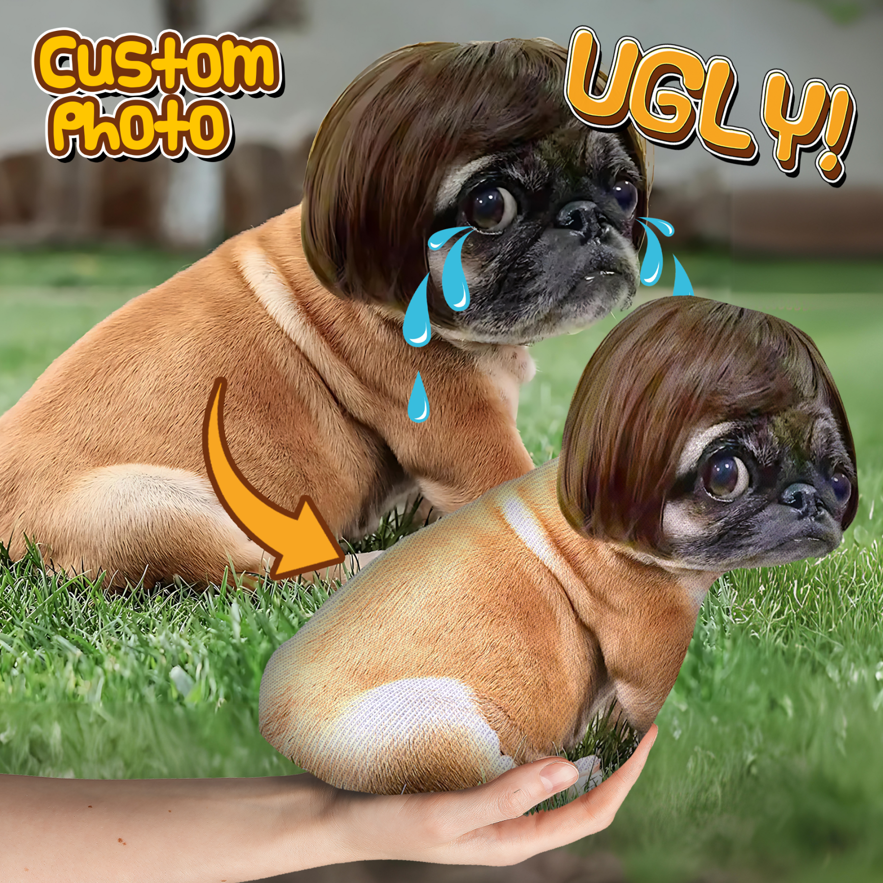 Custom Ugly Pet Pillow from Photo - Funny Dog Pillow Cat Pillow with Picture