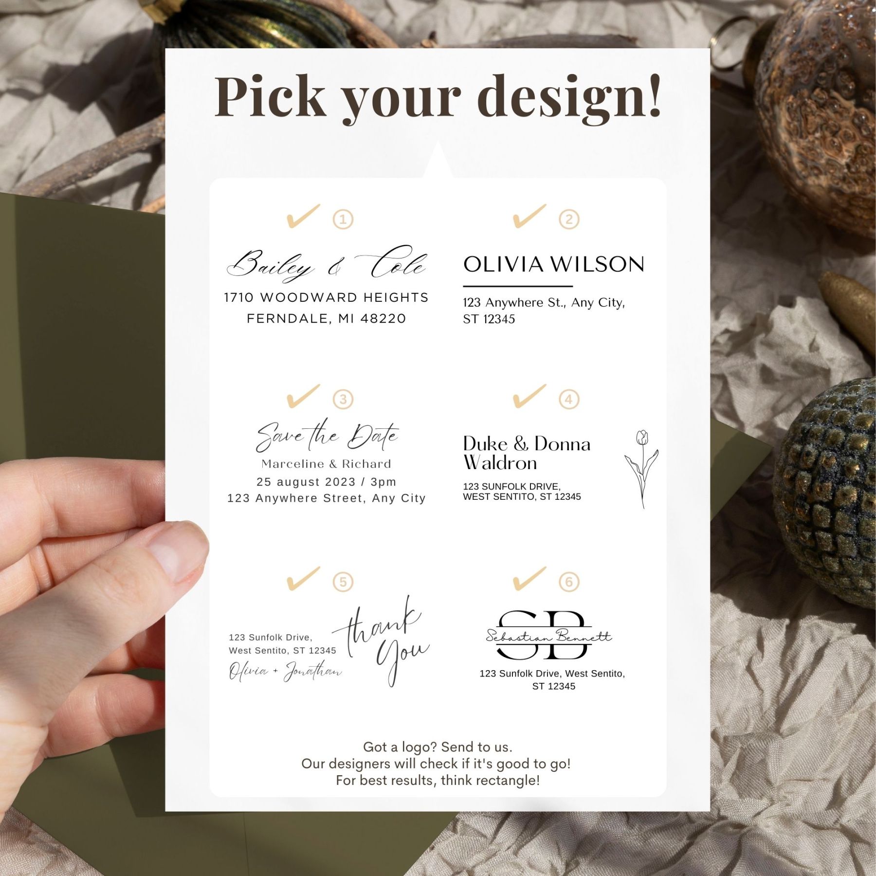 Custom Address Stamp Wedding Stamp Self Inking