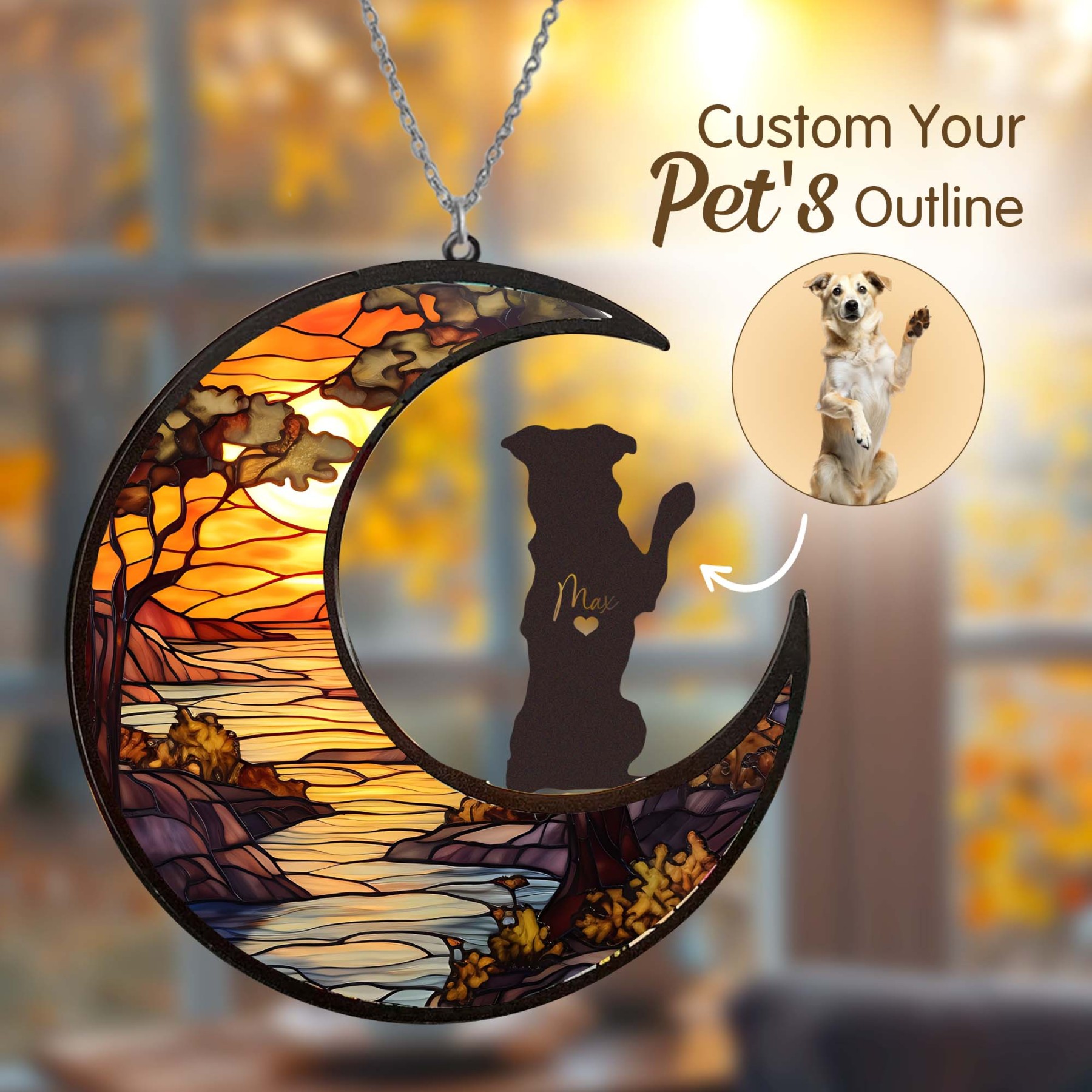 Personalized Suncatcher from Pet Photo with Name