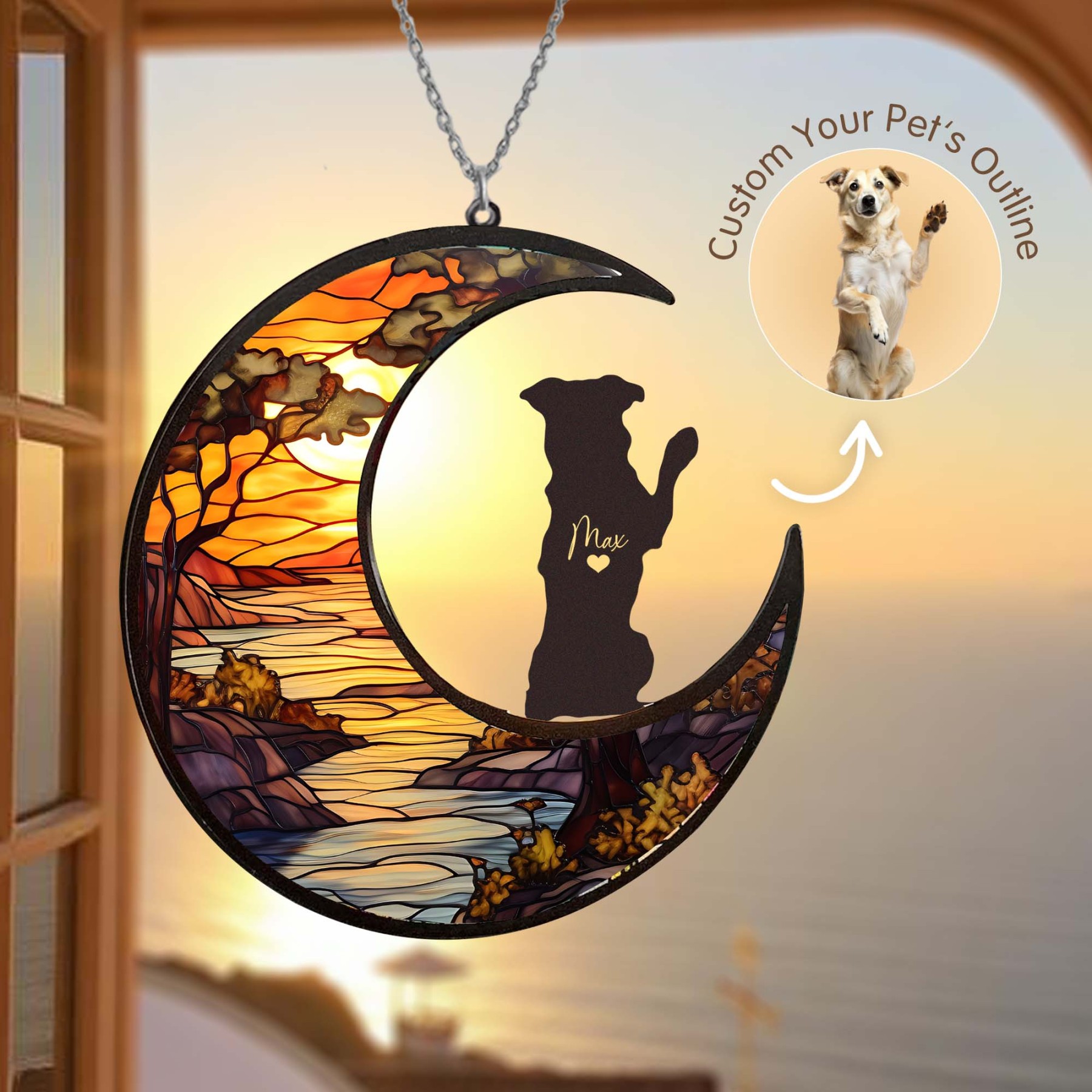 Personalized Suncatcher from Pet Photo with Name