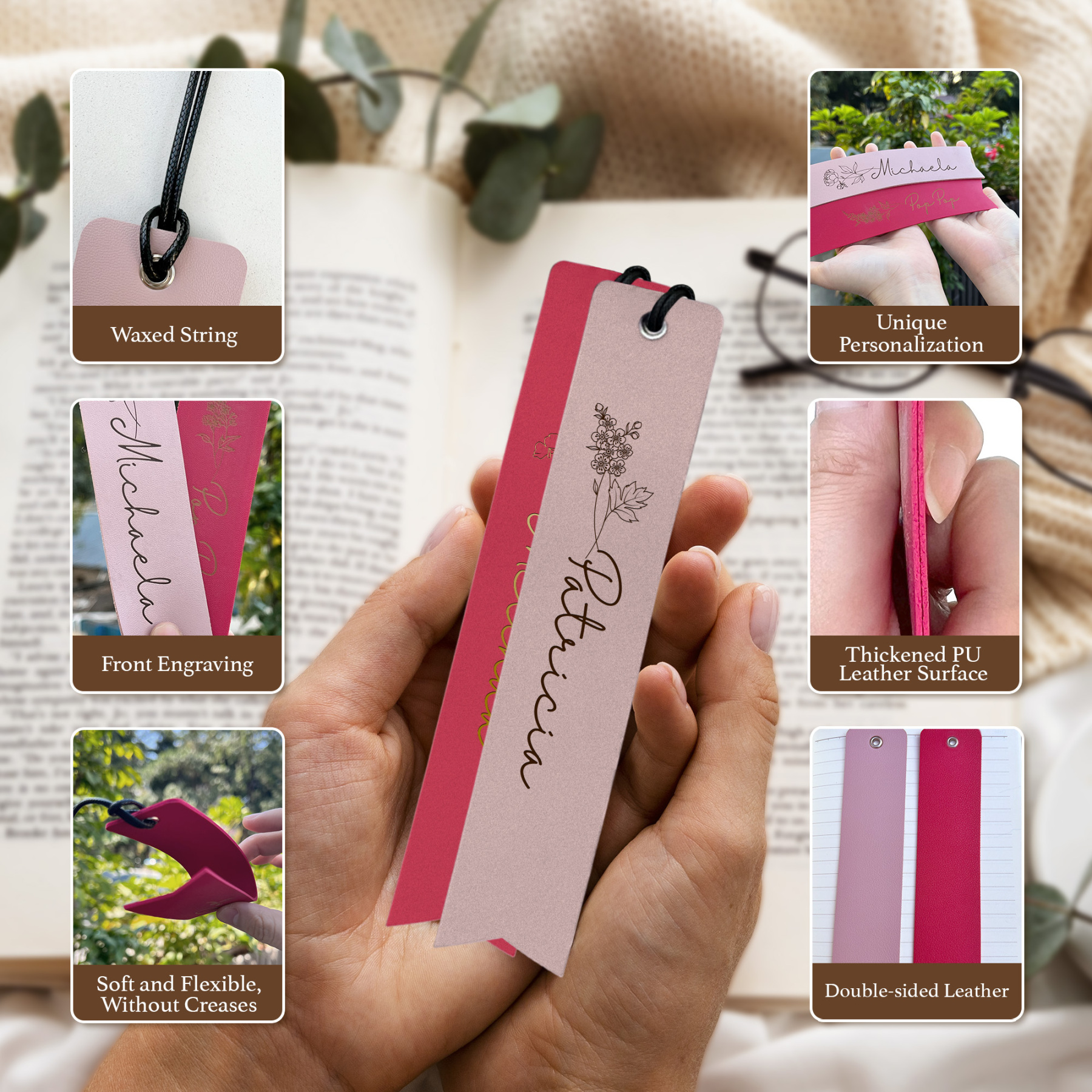 Custom Name Book Mark with Birth Month Flower