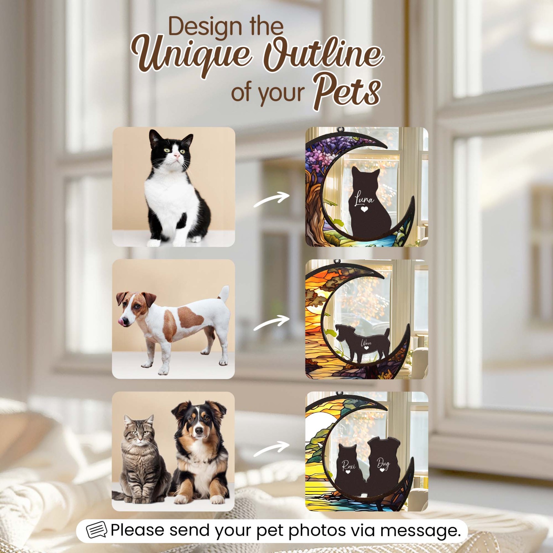 Personalized Suncatcher from Pet Photo with Name