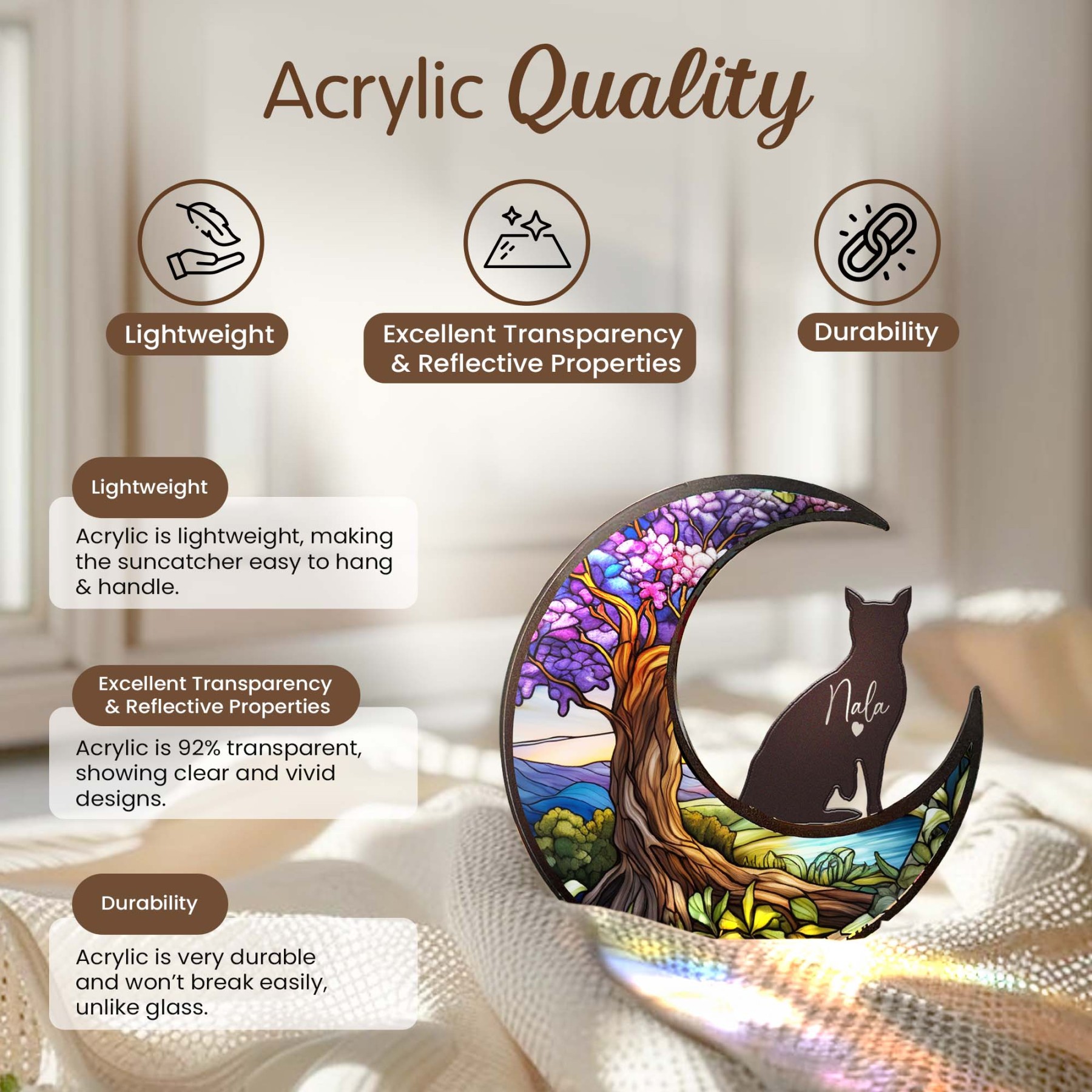 Personalized Suncatcher from Pet Photo with Name