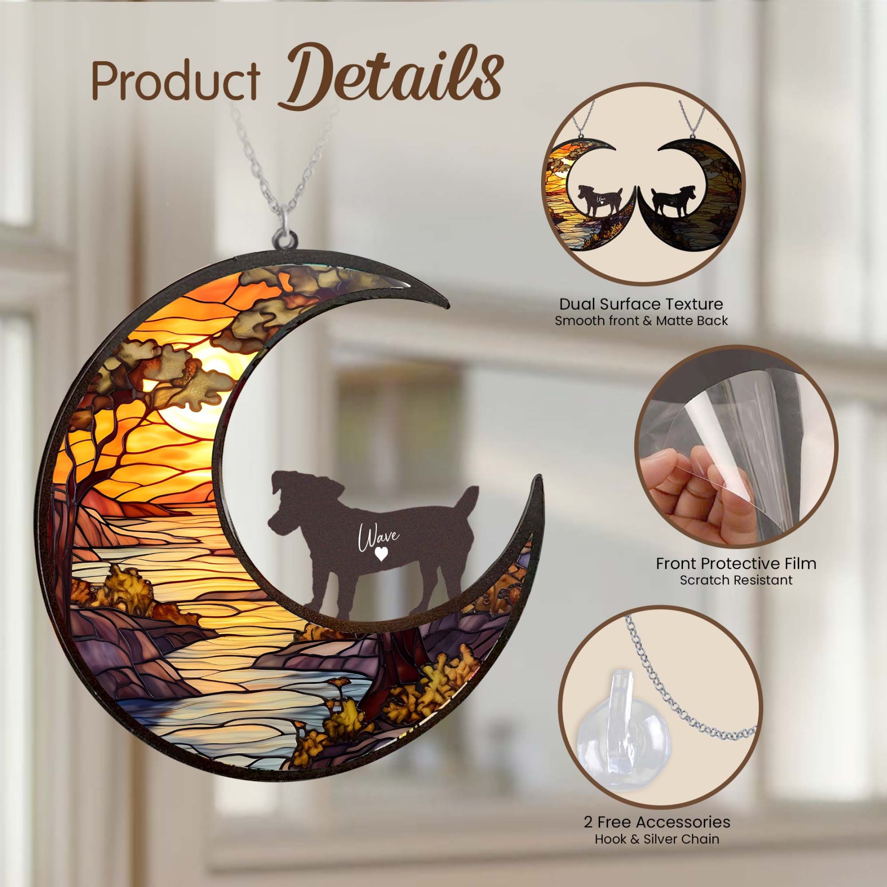 Personalized Suncatcher from Pet Photo with Name