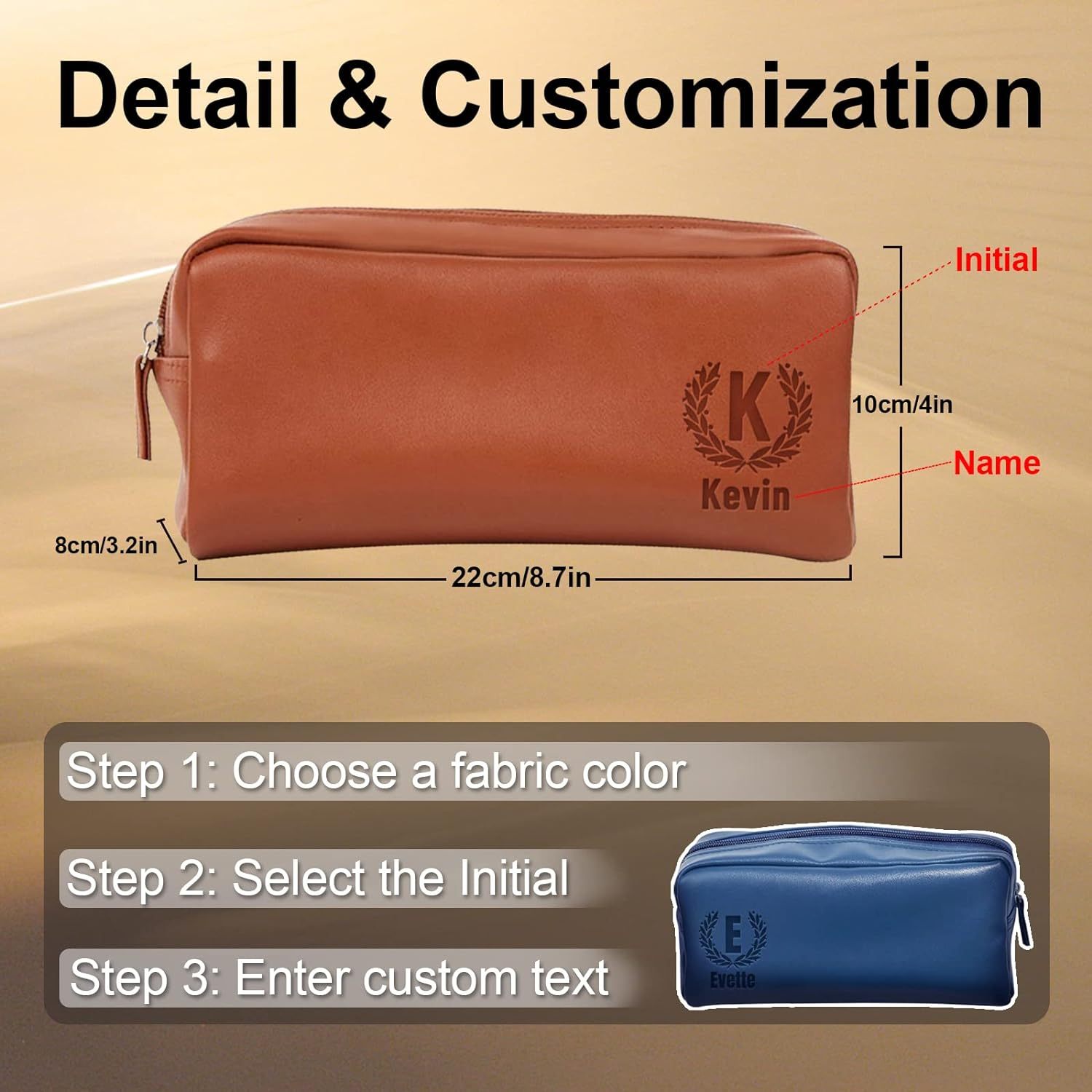 Personalized Toiletry Bag for Men With Name