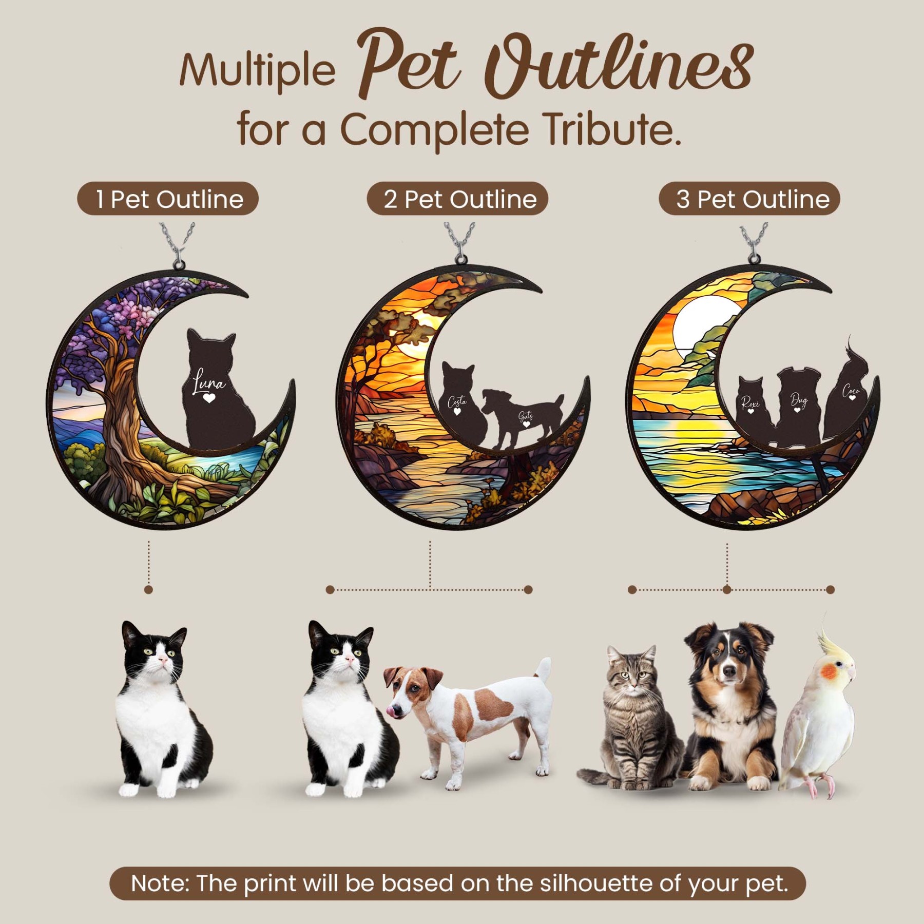 Personalized Suncatcher from Pet Photo with Name