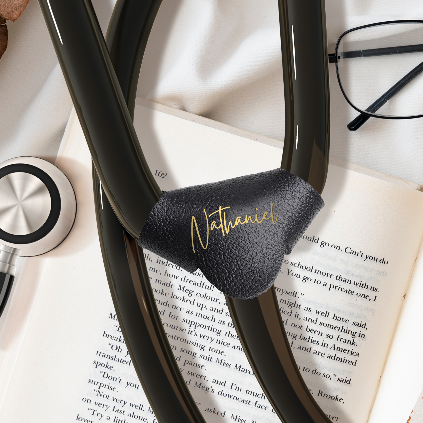 Personalized Stethoscope Id Tag - Leather