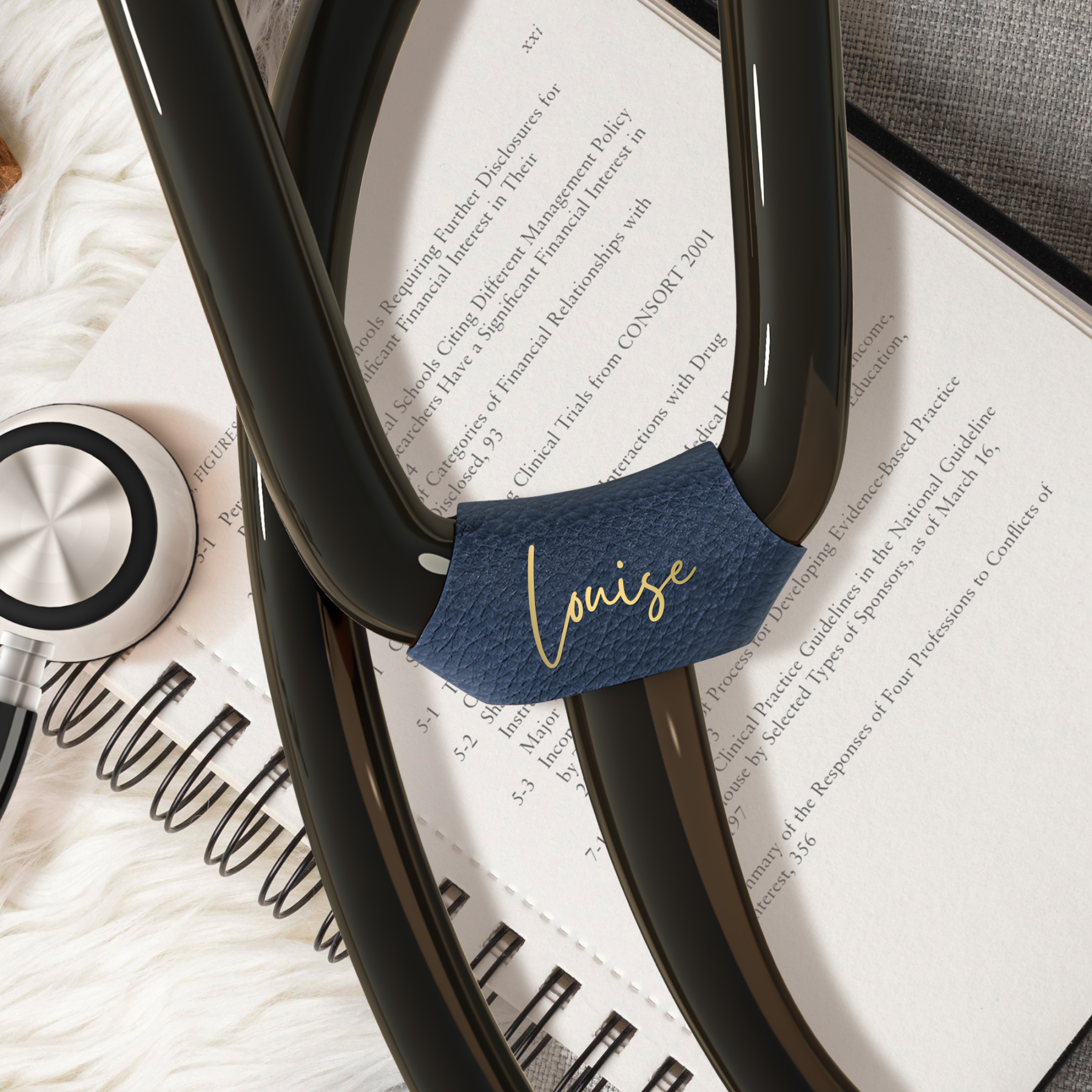 Personalized Stethoscope Id Tag - Leather
