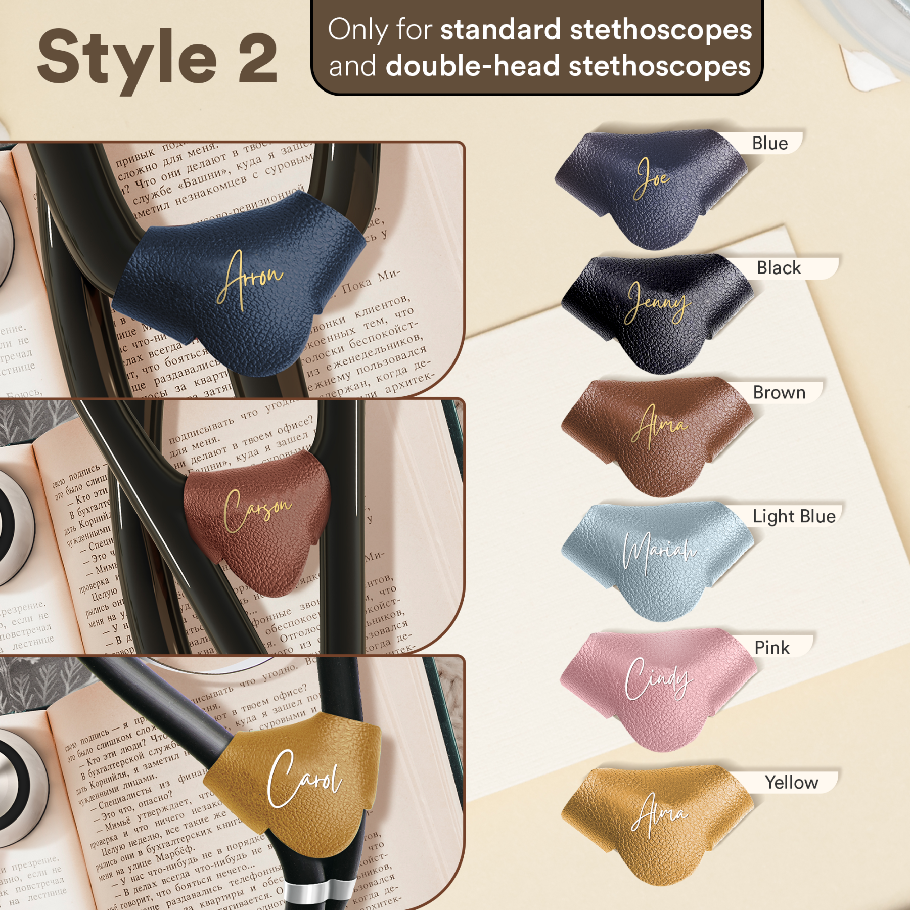Personalized Stethoscope Id Tag - Leather