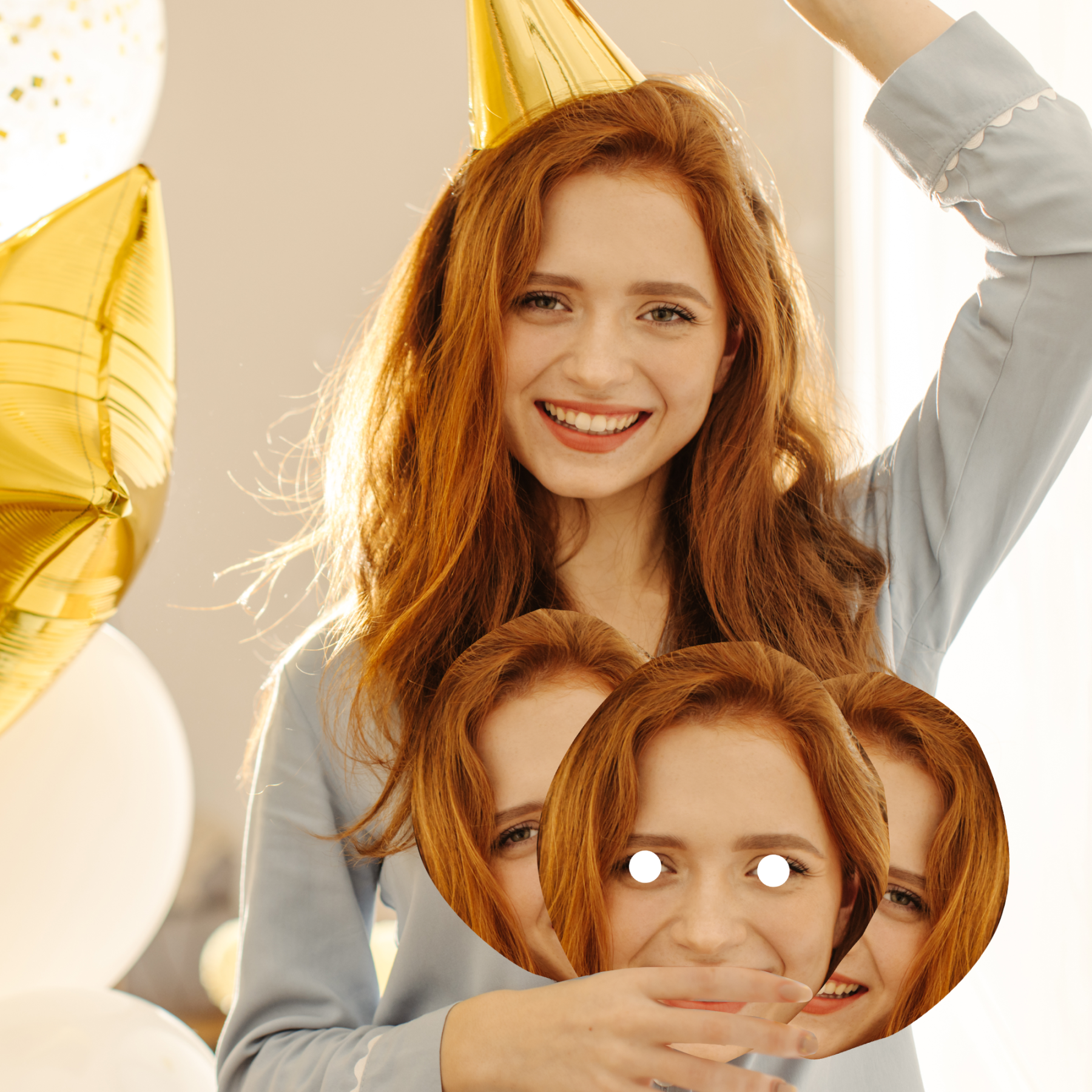 Face on a Stick Face Mask