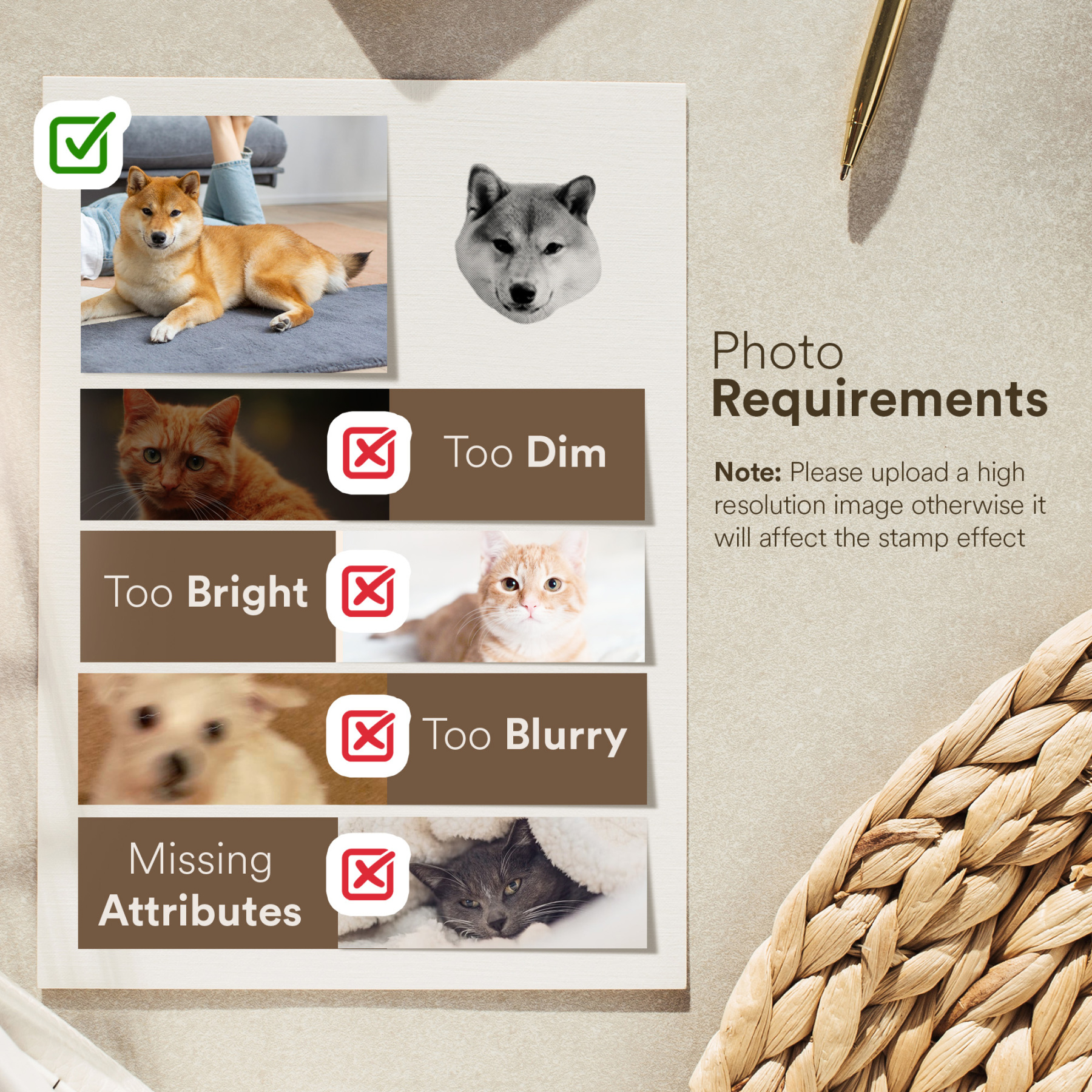 Custom Pet Stamp with Photo