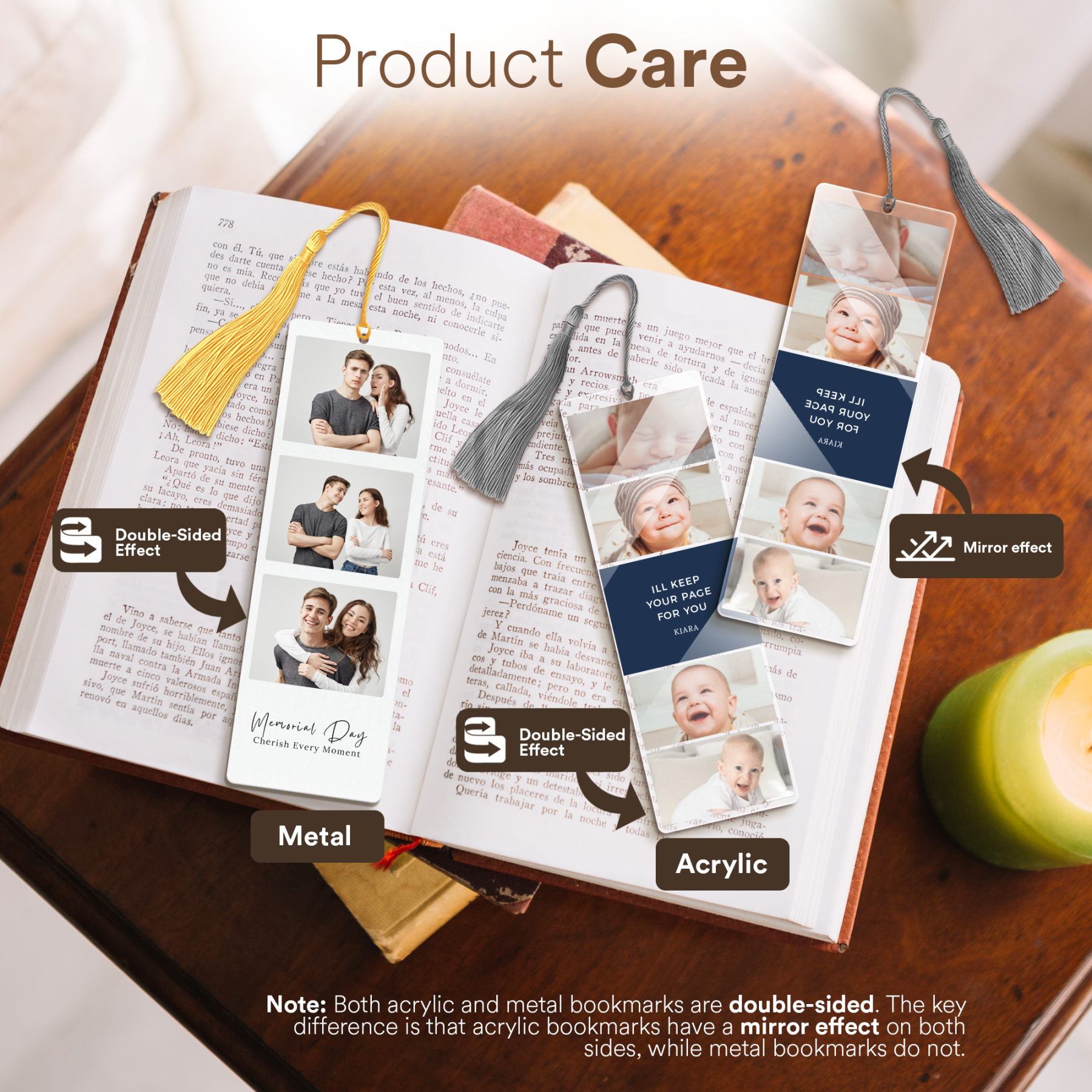 Custom Acrylic Bookmark for Woman from Your Photo