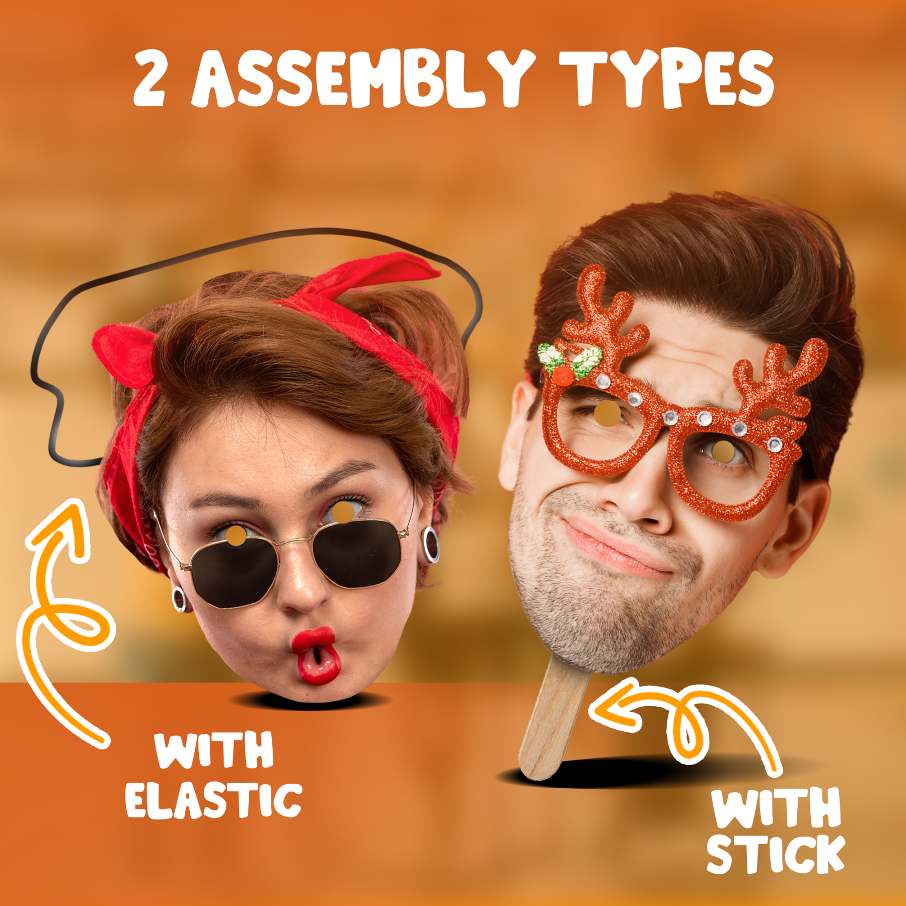 Face on a Stick Face Mask