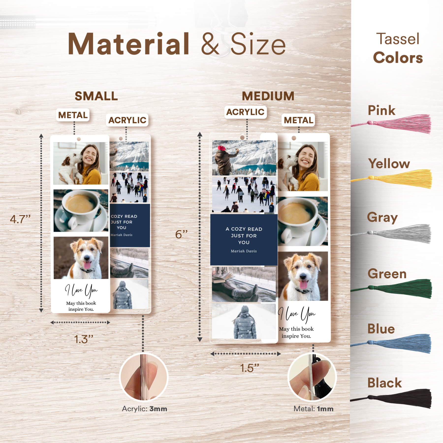 Custom Acrylic Bookmark for Woman from Your Photo