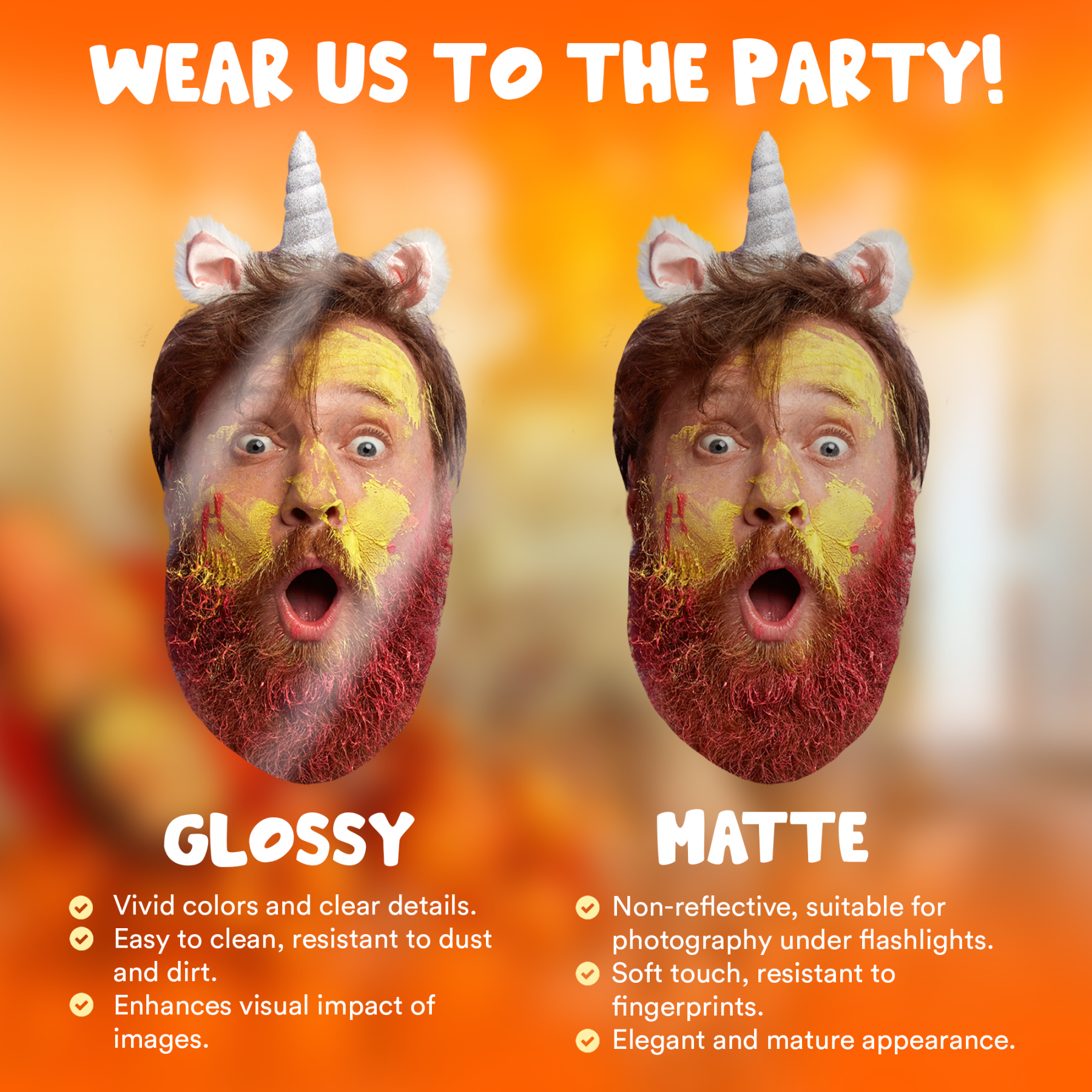 Face on a Stick Face Mask