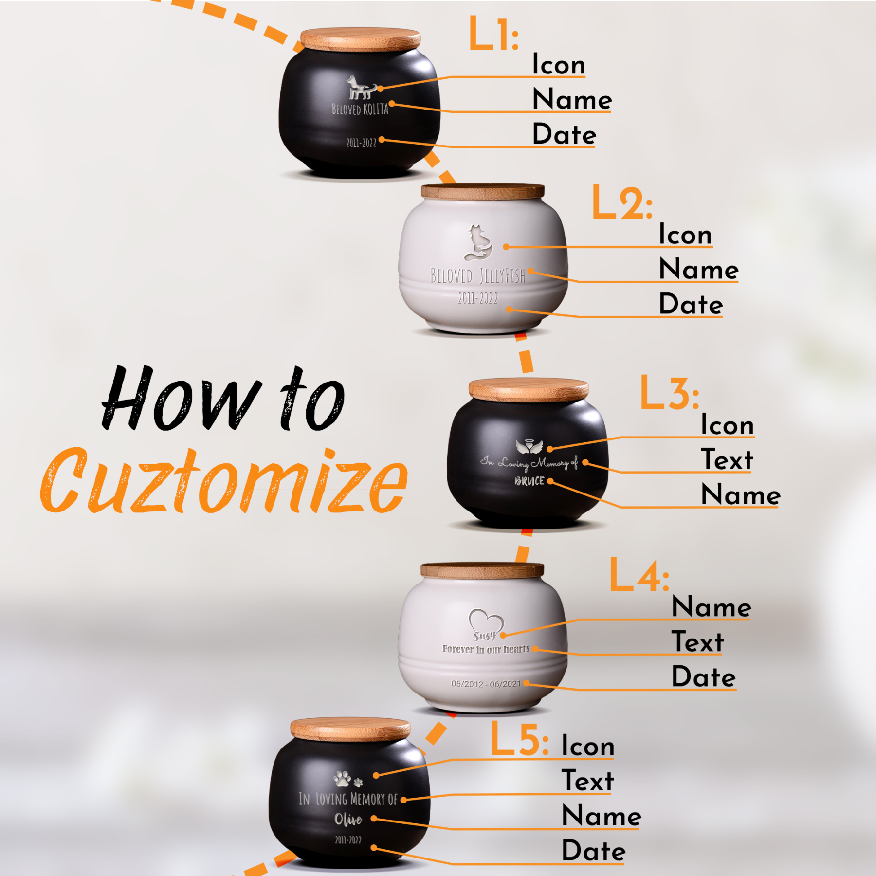 Custom Pet Urn with Engraved Name