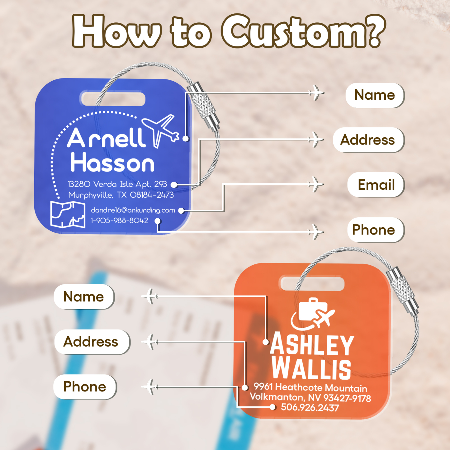 Custom Name Luggage Tags