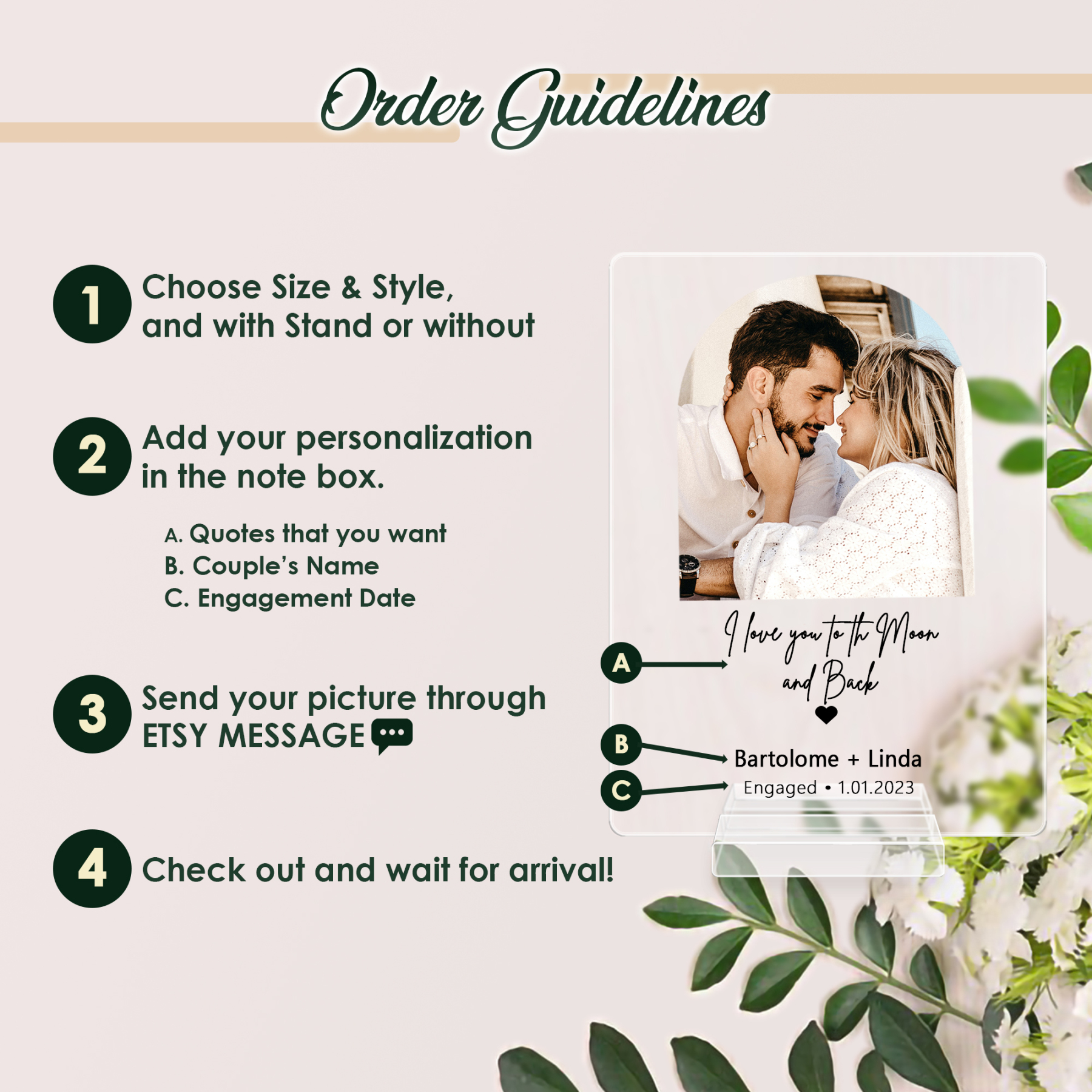 Personalized Engagement Plaque Gifts for Couple