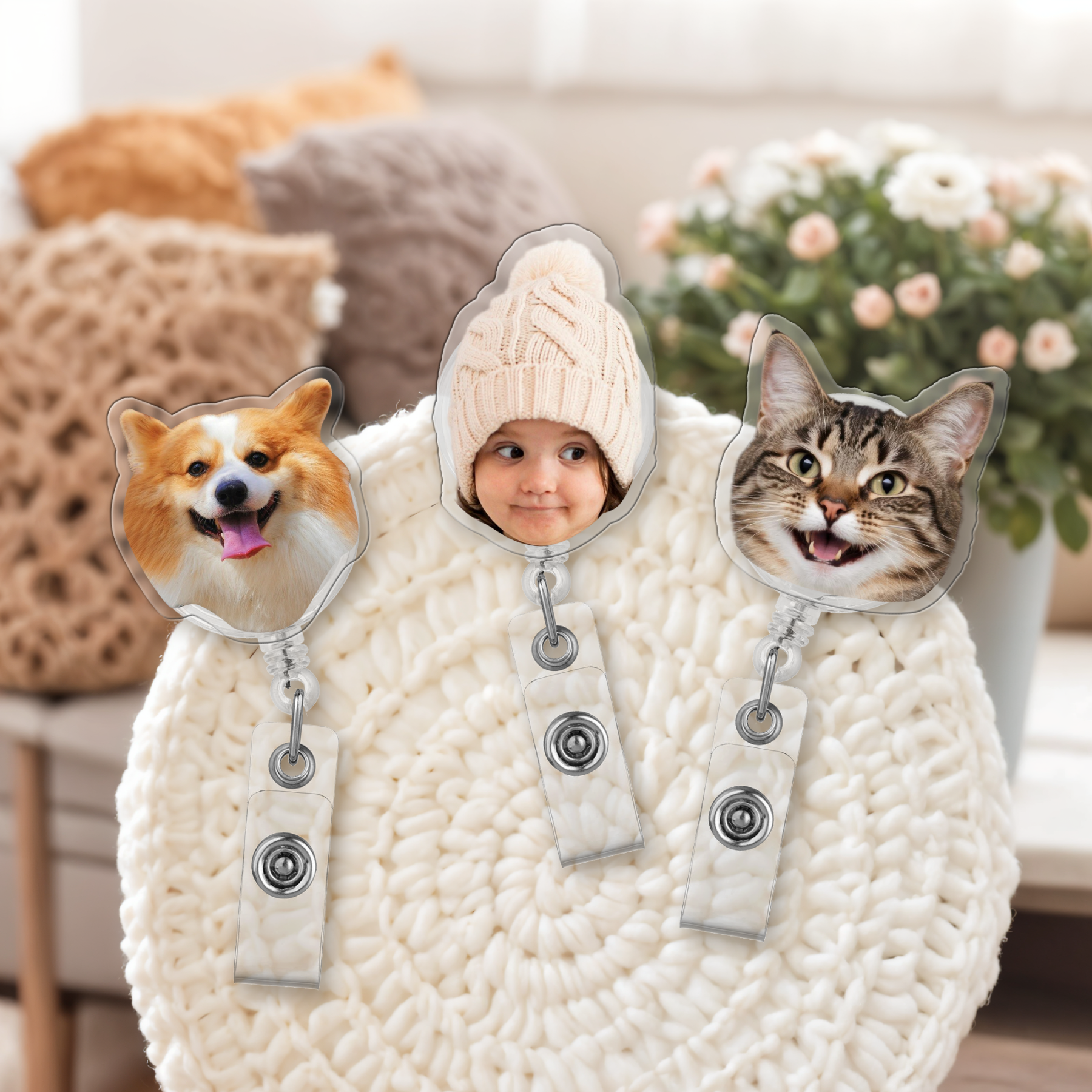 Custom Pet Badge Reel Personalized Funny Badge Reel from Photo