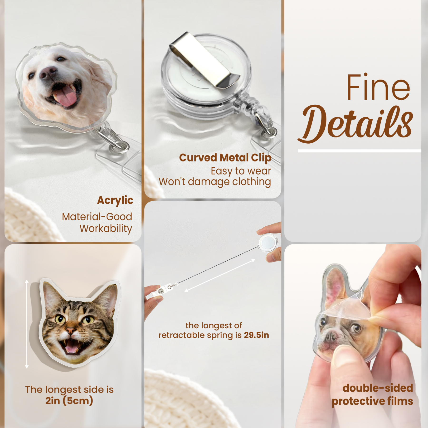 Custom Pet Badge Reel Personalized Funny Badge Reel from Photo