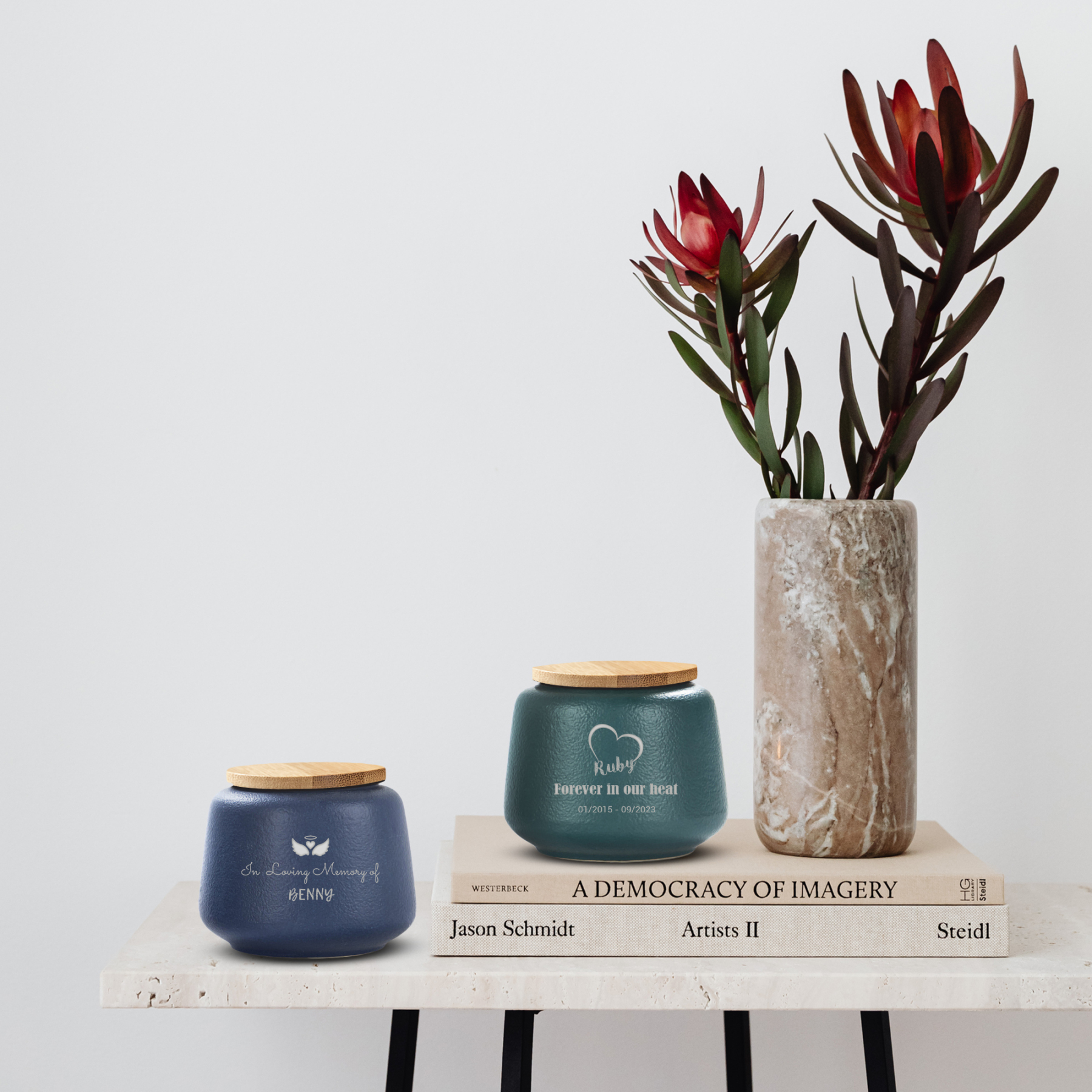 Custom Pet Paw Urn Cat with Name and Date