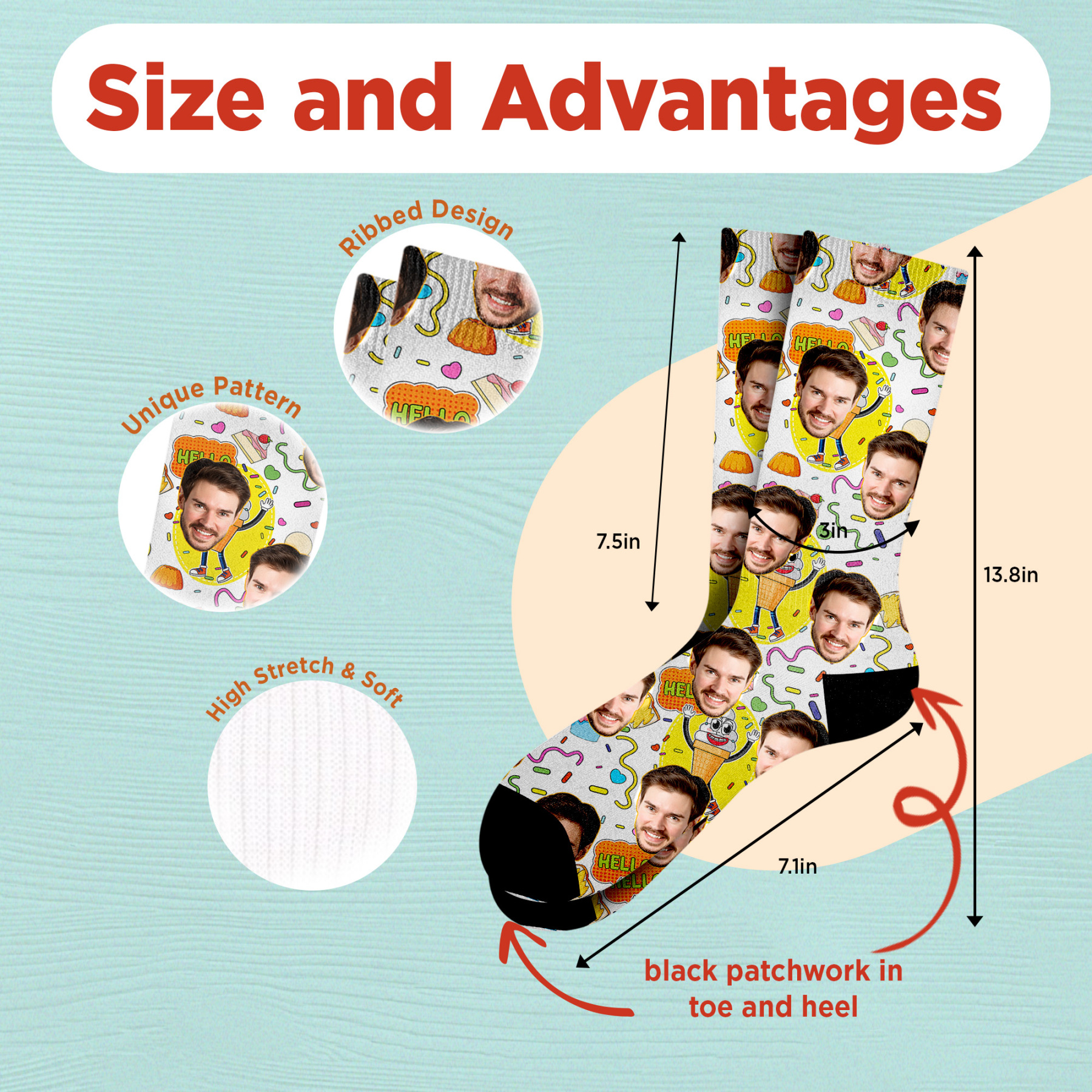 Custom Face Socks from Photo