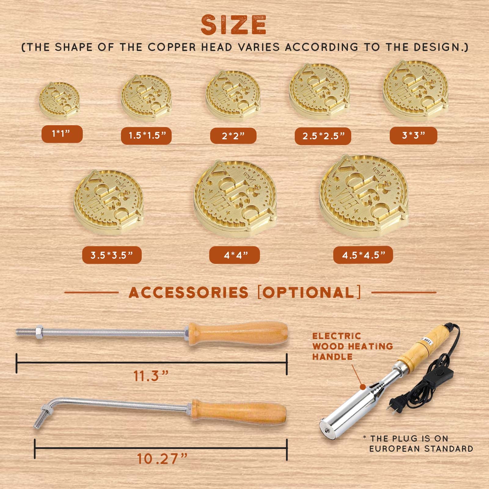 Custom Branding Iron Kit for Wood Leather Steak