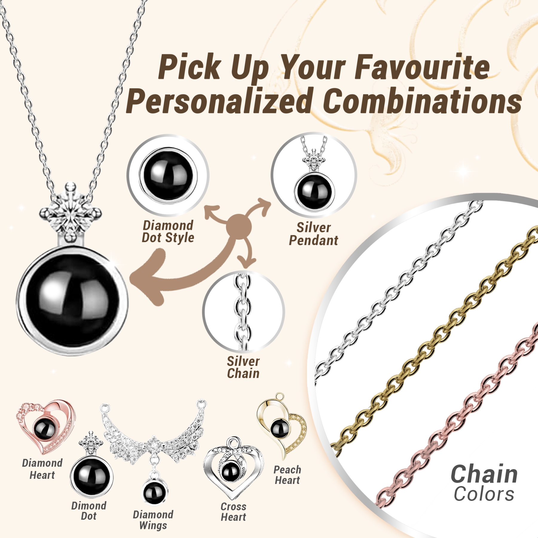 Personalized Photo Projection Necklace