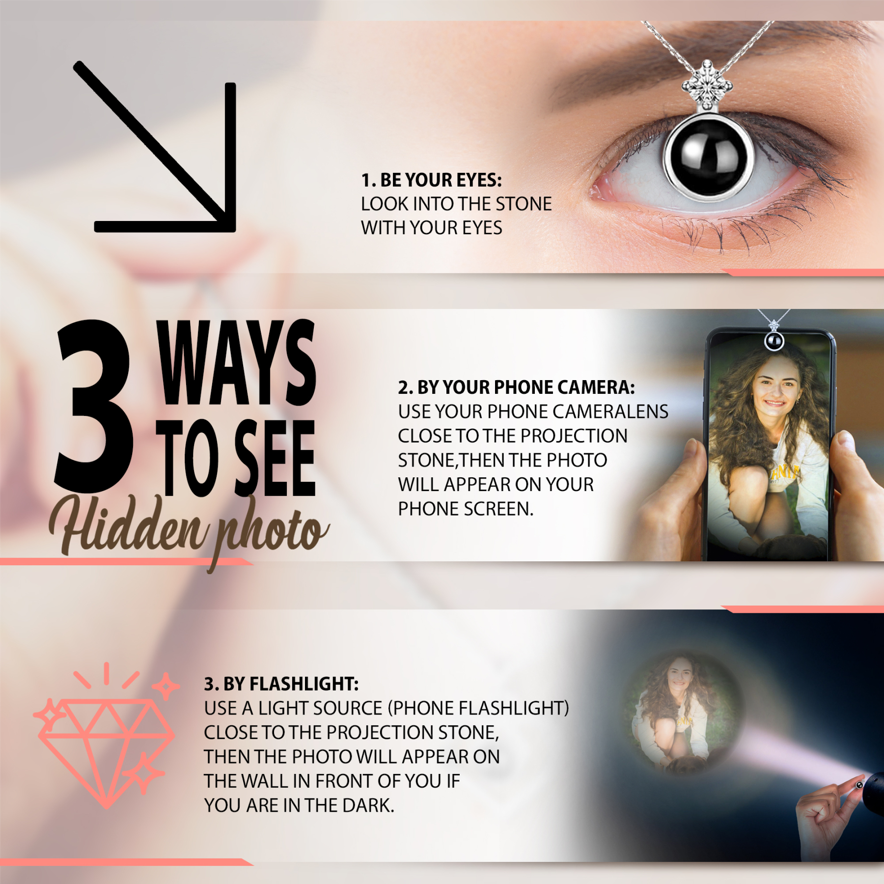 Personalized Photo Projection Necklace