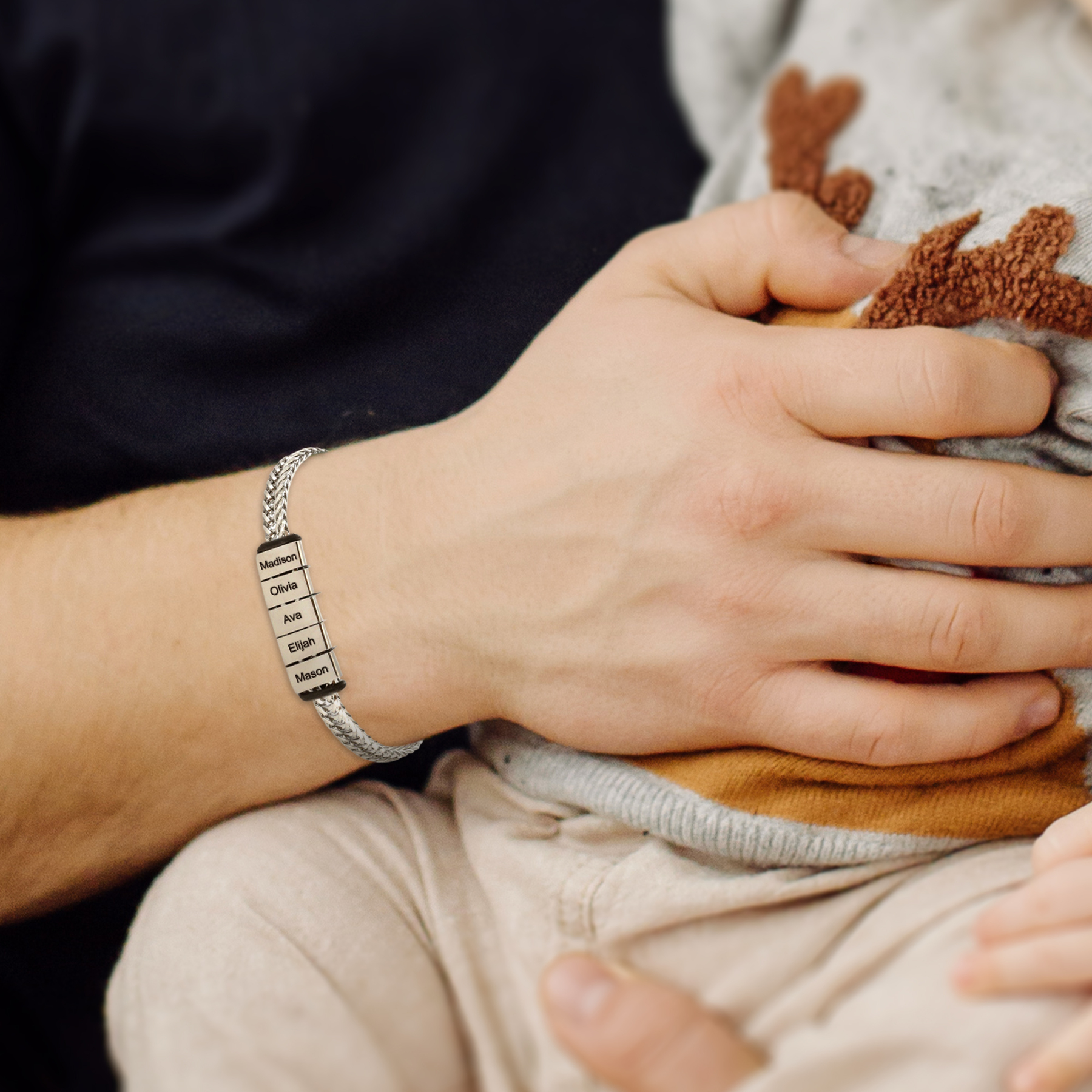 Personalized Mens Bracelet Engraved with Name