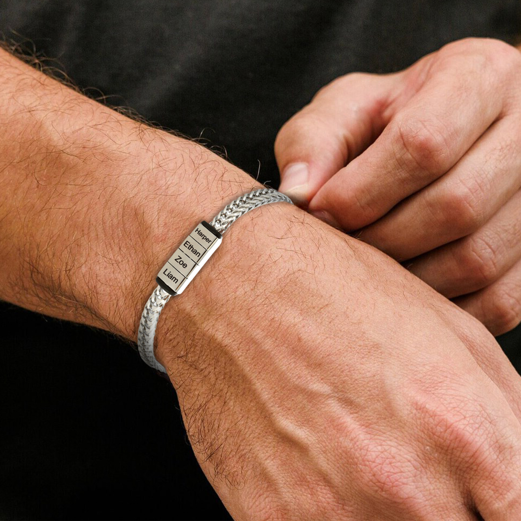 Personalized Mens Bracelet Engraved with Name
